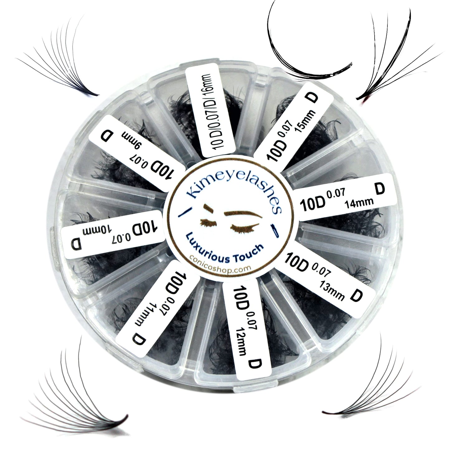 1000 Premade volume fans Mixed lengths 9-16mm loose Fans C, D Curl. Handmade eyelash extensions supplies Russian volume lash promade fan 4D 5D 6D 7D 8D 9D 10D (Curl D, 10D - 0.07)