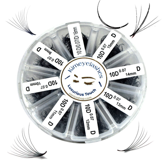 1000 Premade volume fans Mixed lengths 9-16mm loose Fans C, D Curl. Handmade eyelash extensions supplies Russian volume lash promade fan 4D 5D 6D 7D 8D 9D 10D (Curl D, 9D - 0.07)