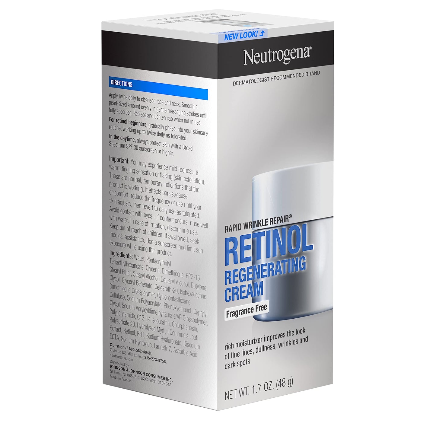 Neutrogena Rapid Wrinkle Repair Cream 1.7 Ounce Fragrance-Free (50ml) (2 Pack)