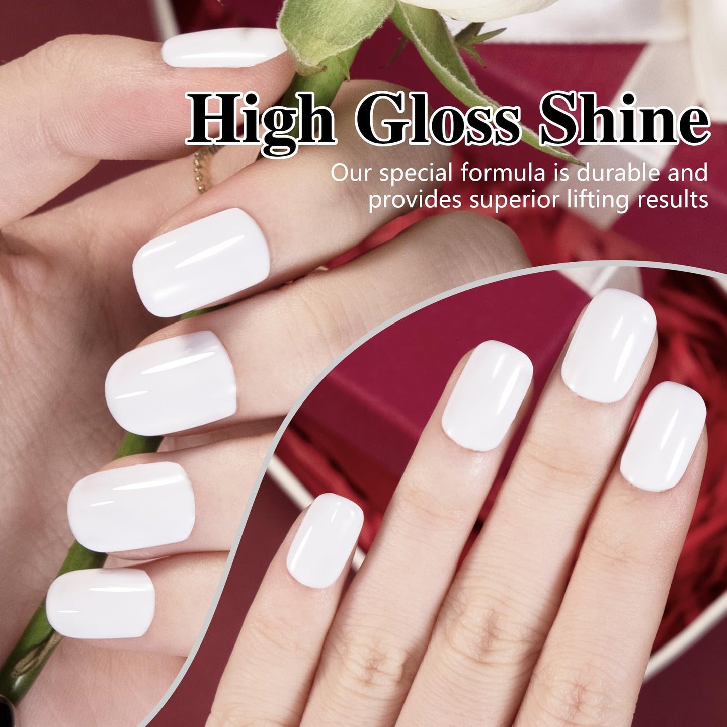 ABAC One-step Gel Nail Polish,1 Pcs 15ml Full-size White Gel Polish Color Soak Off LED Nail Gel Polish Set Nail Art Starter Manicure Salon DIY at Home