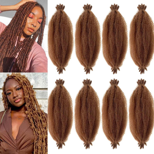 24 Inch Springy Afro Twist Hair 30# Color Pre Separated Kinky Twist Hair for Braiding 8 Packs Marley Twist Braiding Hair Soft Kinky Twists Hair for Braiding (24 Inch, 30#)