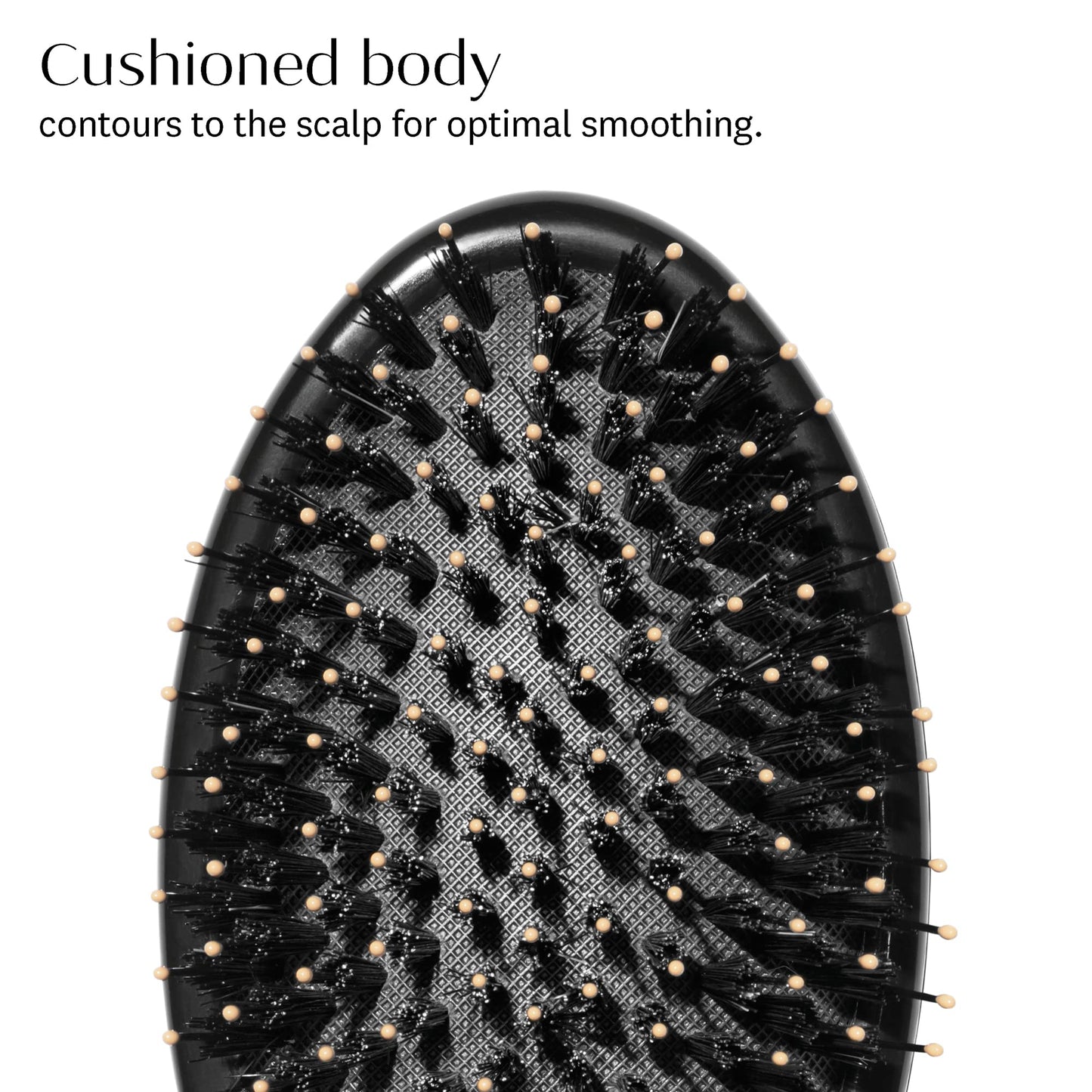 "T3 Polish & Shine Premium Vegan Boar and Nylon Oval Hairbrush with Dual Bristle Design for Smoothing and Detangling"