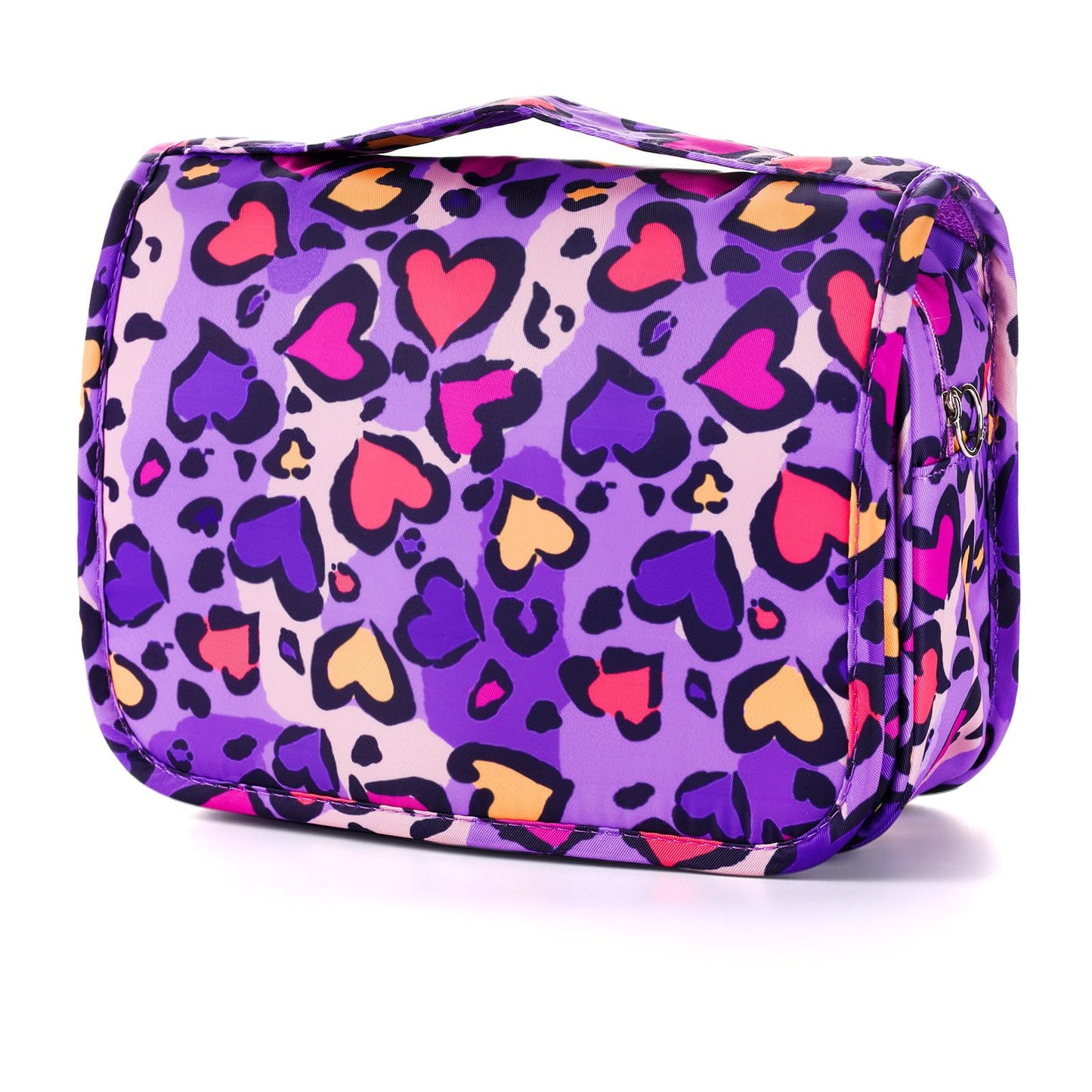 Vipdeal Kids Hanging Toiletry Bag for Girls, Travel Toiletry Bag for Little Young Girls Cosmetic Makeup Waterproof Wash Bag Toddler Traveling Toiletries, Leopard Purple