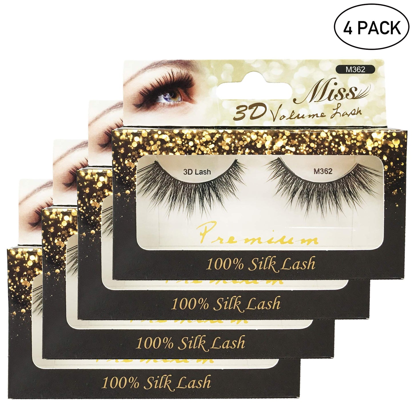 [4 PACKS] Miss Lashes 3D Volume Tapered False Eyelash Extension