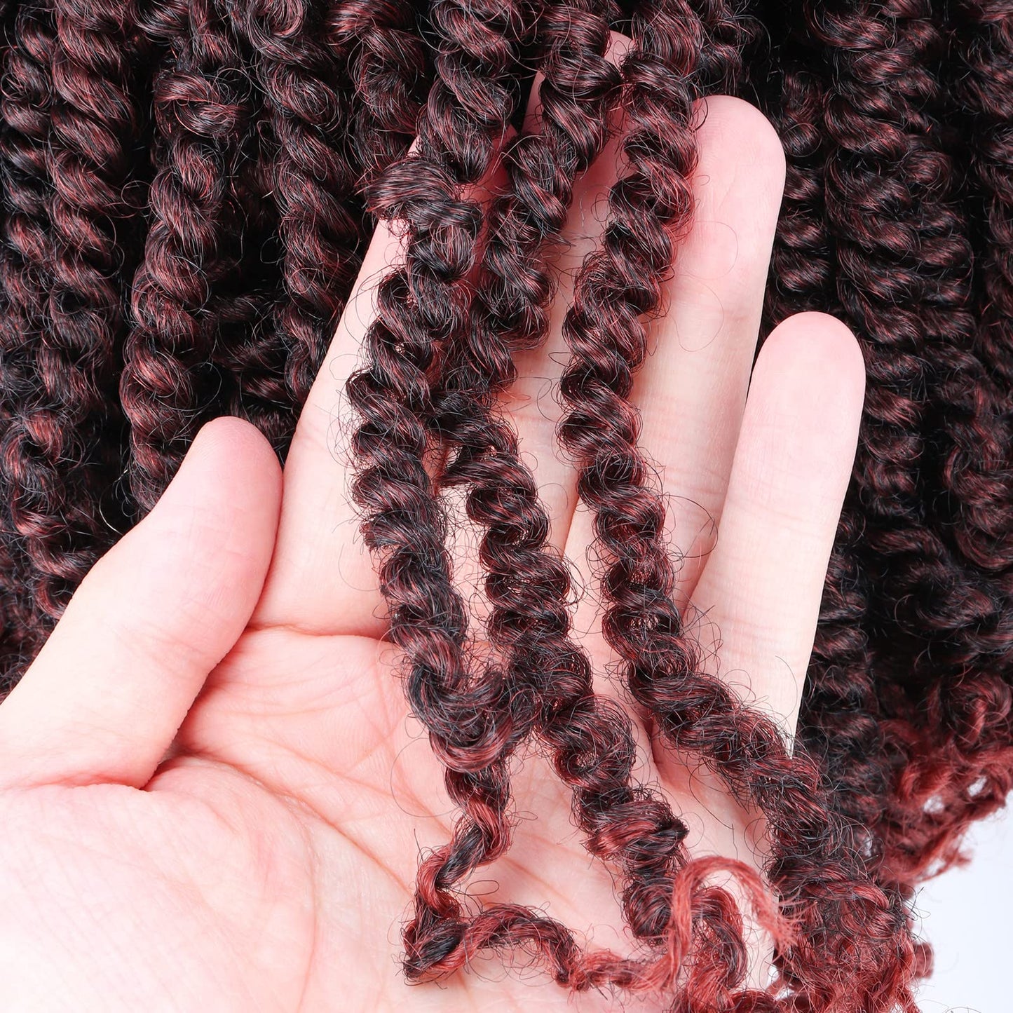 Passion Twist Crochet Hair 8 Packs 12 inch Pre-twisted Short Bohemian Braids Synthetic Pre Looped Passion Twist Hair Extensions (12" T350, 8P)