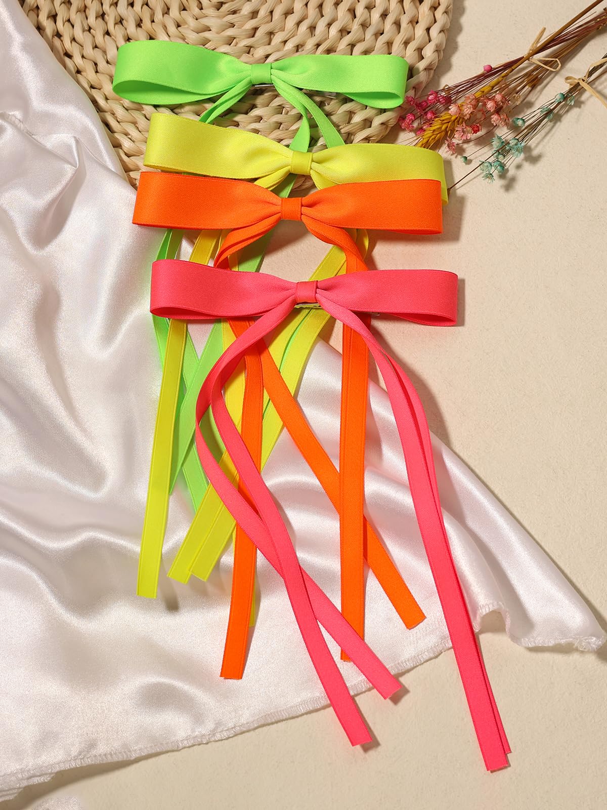 LFOUVRE Hair Accessories: Bow Clips, Tassel Ribbons, Bowknot Barrettes with Long Tails for Women and Girls