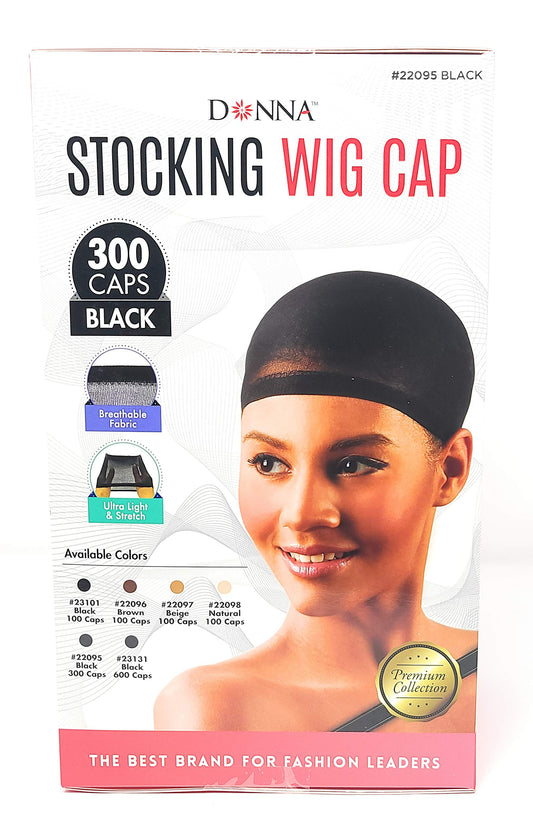 300 Wig Caps, Black, Bulk Pack