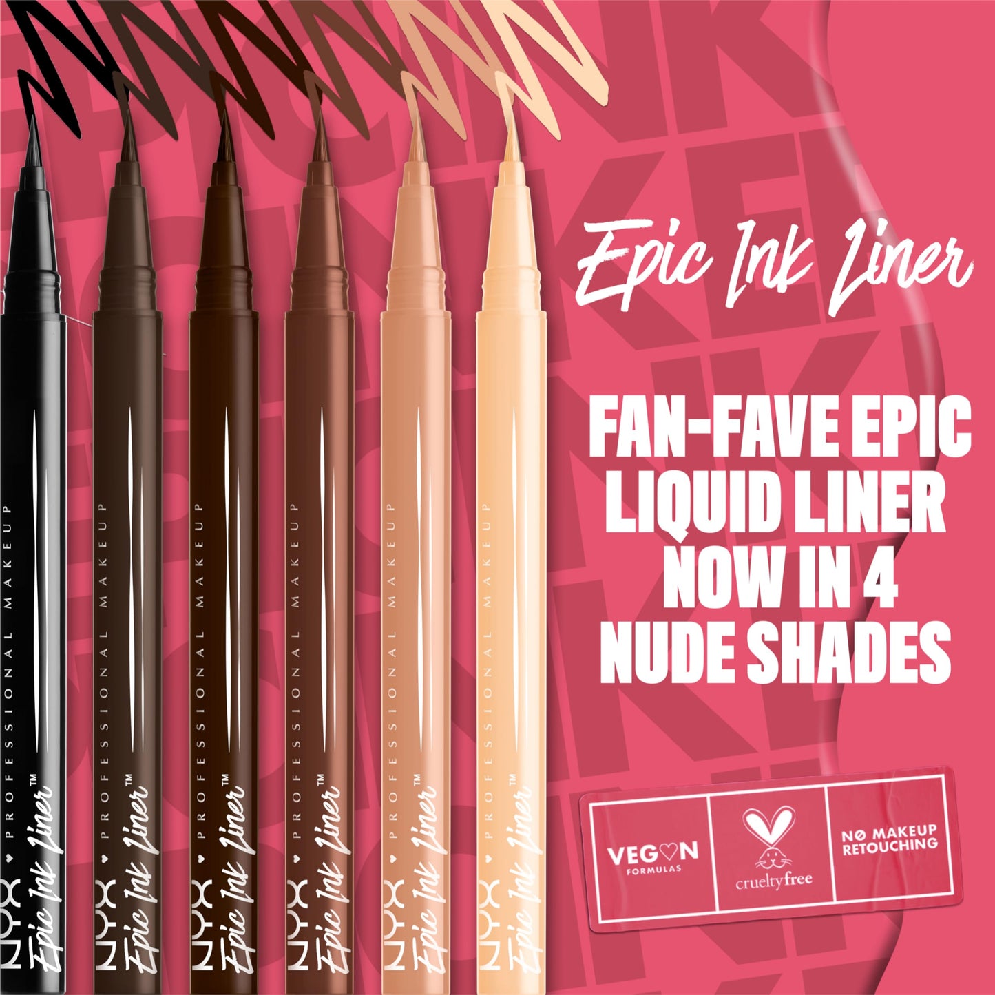 NYX PROFESSIONAL MAKEUP Epic Ink Liner, Waterproof Liquid Eyeliner with Vegan Formula - Marshmallow (Cream Matte)