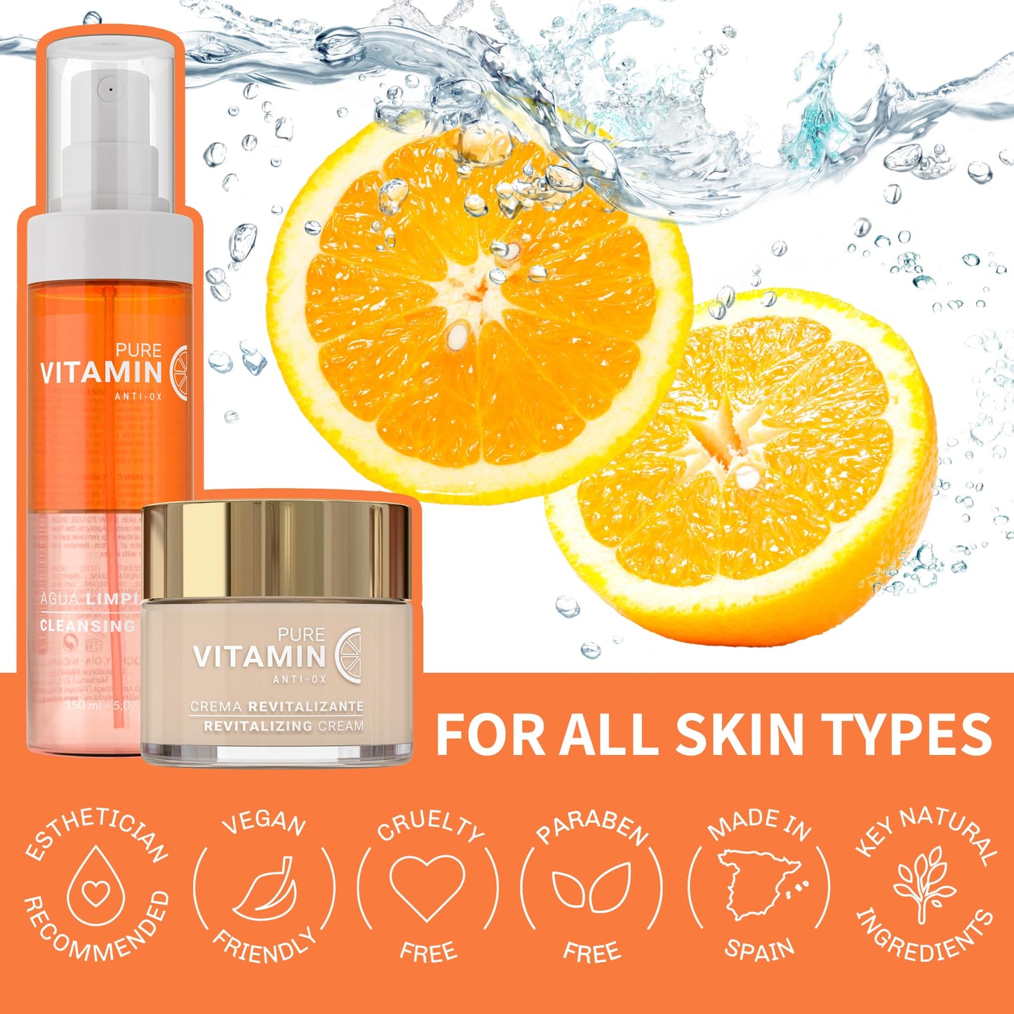 Noche Y Dia Cleansing and Moisturizing Vitamin C Bundle - Vitamin C Cleanser & Vitamin C Face Cream