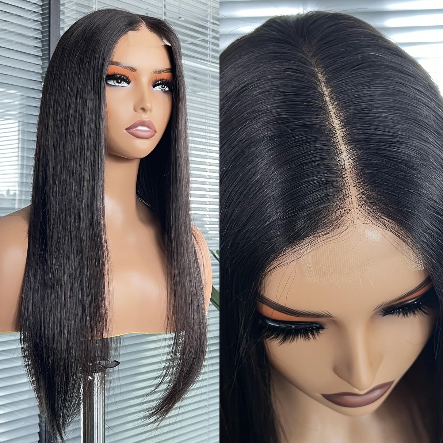 2x6 hd lace closure human hair (Natural Black, 20 Inch)