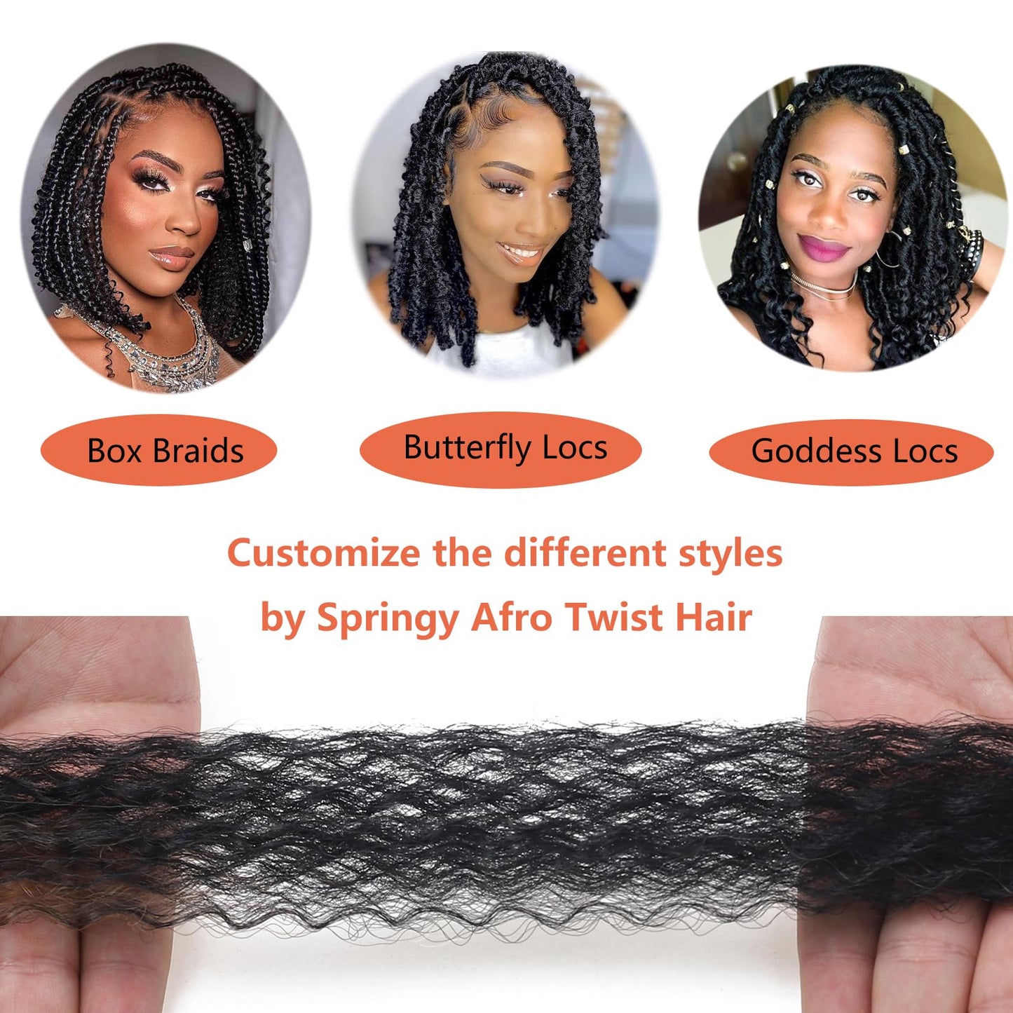 Afro Twist Hair Springy Twist Hair Marley Twist Braiding Hair 14 Inch 7 Packs Pre Fluffed Pre Separated Kinky Twist Hair Braids Marley Crochet Hair Extensions (27#)