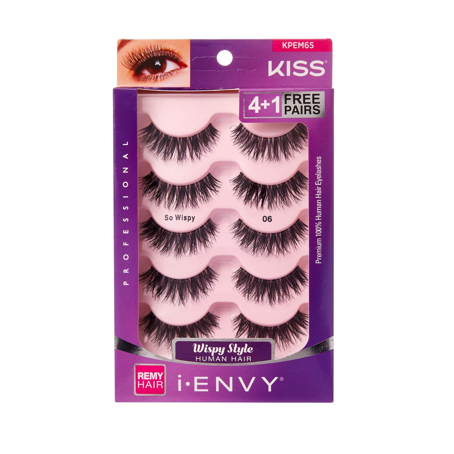 iENVY by KISS So Wispy Eyelashes 5 Pair Multi Pack (KPEM65) (3 PACK) Natural Wispy Style Made with Natural Hair