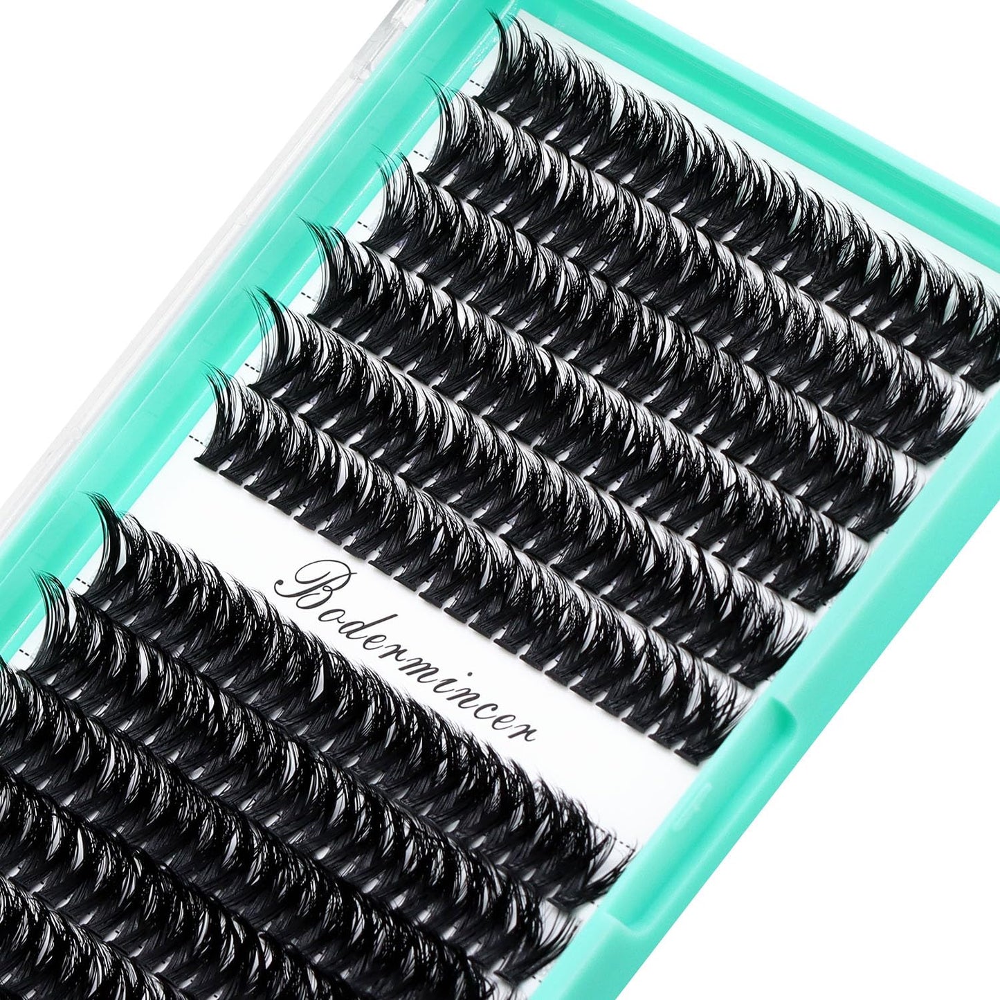 Bodermincer Black/Colored Cluster Lashes 240pcs 20D/40D DIY Eyelash Extension D Curl Long Individual Lashes Mixed Tray Faux Mink Lash Clusters Extensions 8-22mm (80D-16MM)