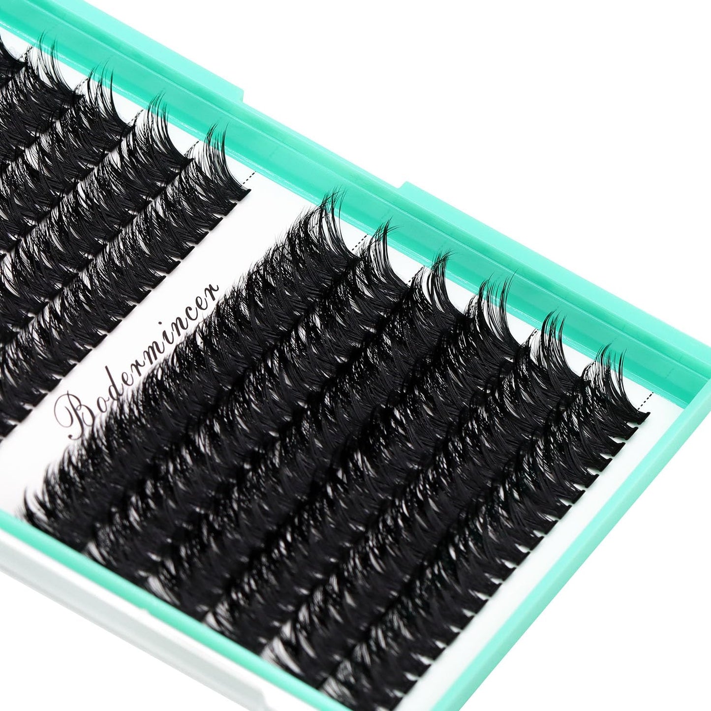 Bodermincer Black/Colored Cluster Lashes 240pcs 20D/40D DIY Eyelash Extension D Curl Long Individual Lashes Mixed Tray Faux Mink Lash Clusters Extensions 8-22mm (80D-16MM)