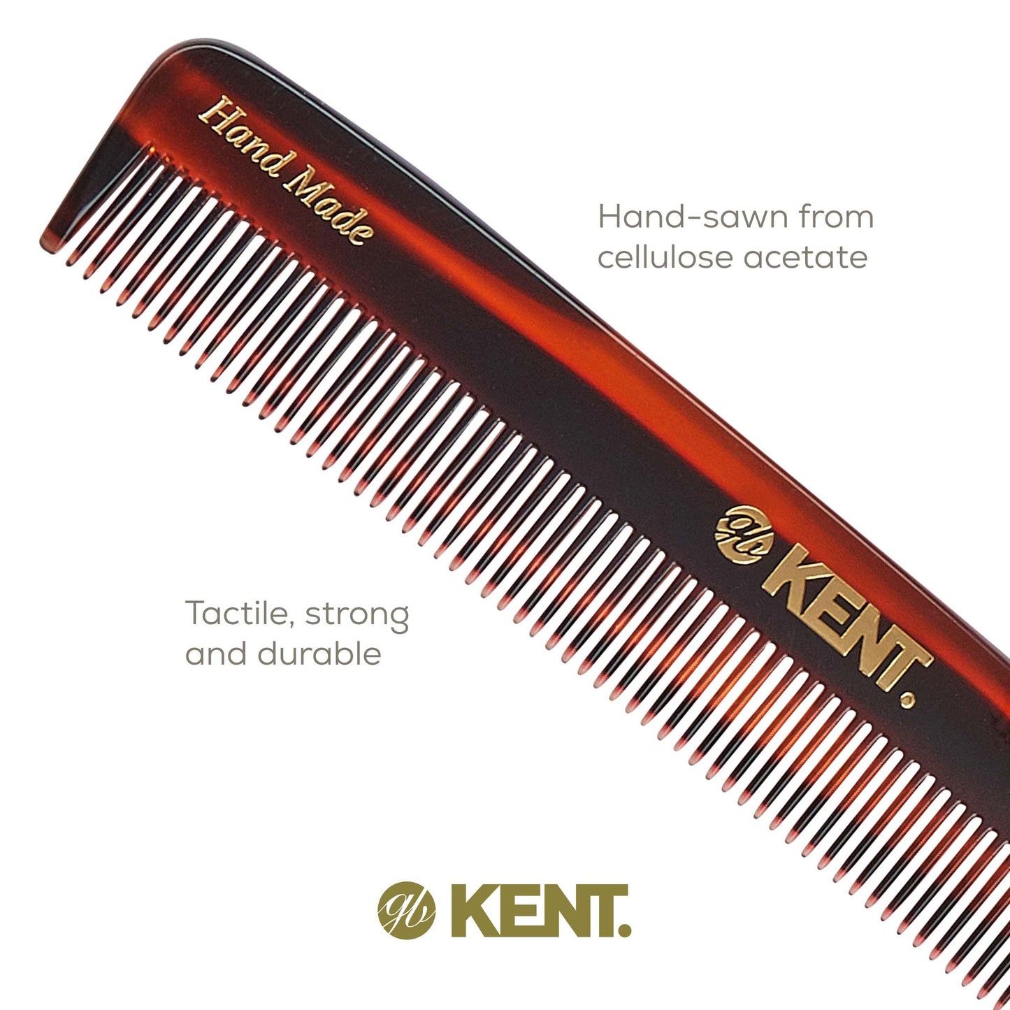 Kent F3T Handmade Dressing Table Comb for Men and Women, All Fine Tooth Hair Comb Straightener for Everyday Grooming Styling Hair, Beard and Mustache, Saw Cut and Hand Polished, Made in England