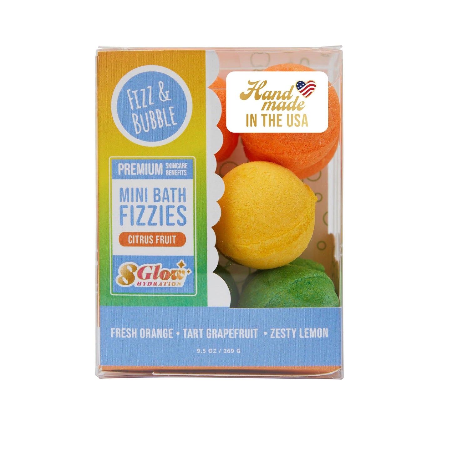 Fizz and Bubble, Mini Bath Fizzies, 9.5oz (12-Pack) - Scented Bath Bombs, Moisturizing for Dry Skin, Soothing, Relaxing, Handmade Gift Ideas for Her (Citrus Fruit)