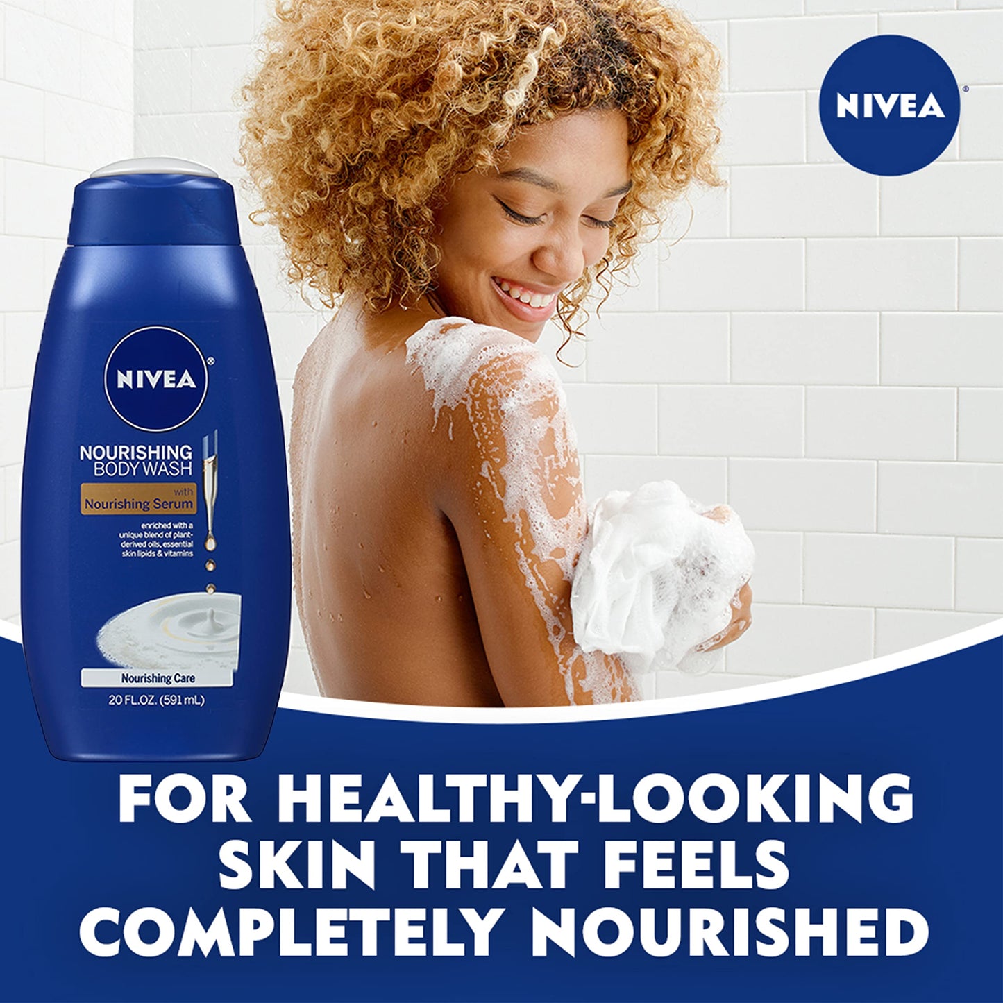 NIVEA Skin Care Set For Her, Nourishing Body Wash, Moisturizing Body Lotion, Lip Balm Stick with Shea Butter, & Multi Purpose Face, Body & Foot Cream, 4 Piece Gift Set (Pack of 6)