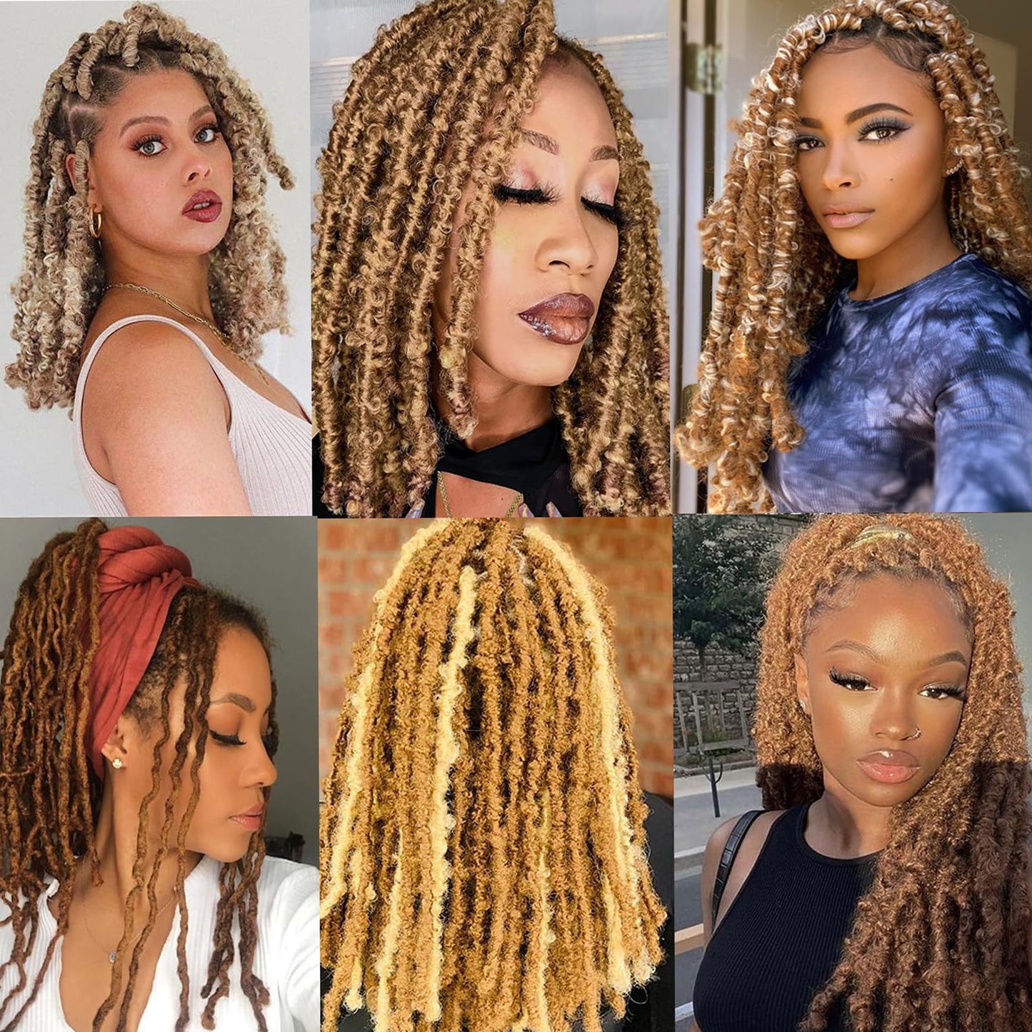 613 Blonde Marley Twist Hair Wrapping Hair for Soft Locs 18 Inch Marley Twist Hair Pre-Fluffed for Black Women 8 Packs Blonde spring Afro Kinky Curly Cuban Twist Braiding Hair ((Pack of 8), 613#)