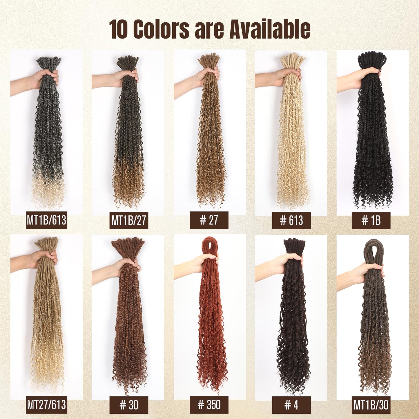 WIGNEE 24 Inches 20 Strands Double Ended Dreadlock Extensions Boho Curly Braid in Dreadlock Extensions Synthetic Double Ended Dreadlock Extensions for White Women (24 Inch, 613)