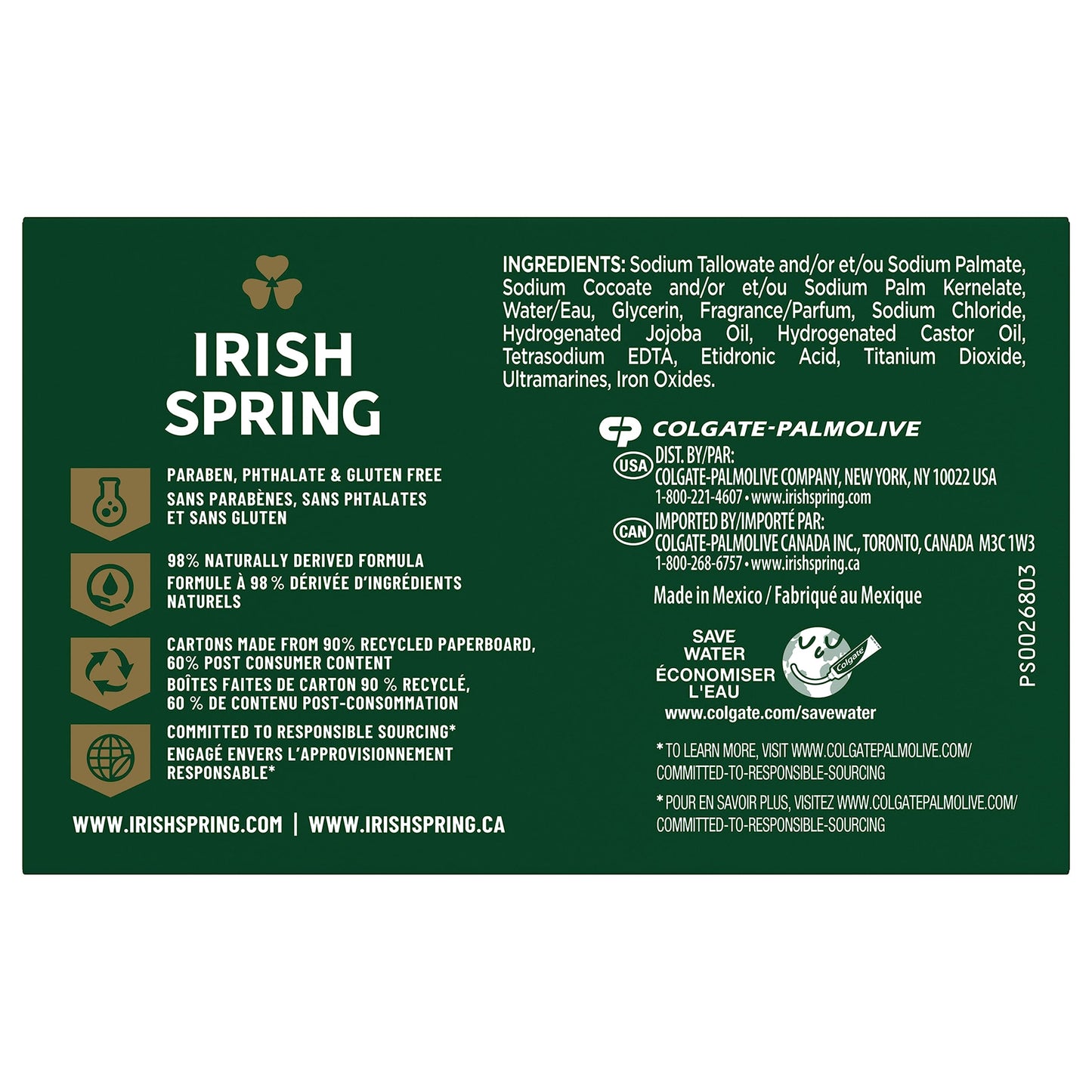 Irish Spring Active Scrub Mens Bar Soap, Men's Exfoliating Bar Soap, Smell Fresh and Clean for 12 Hours, Men Soap Bars for Washing Hands and Body, Recyclable Carton, 24 Pack, 3.7 Oz Soap Bars