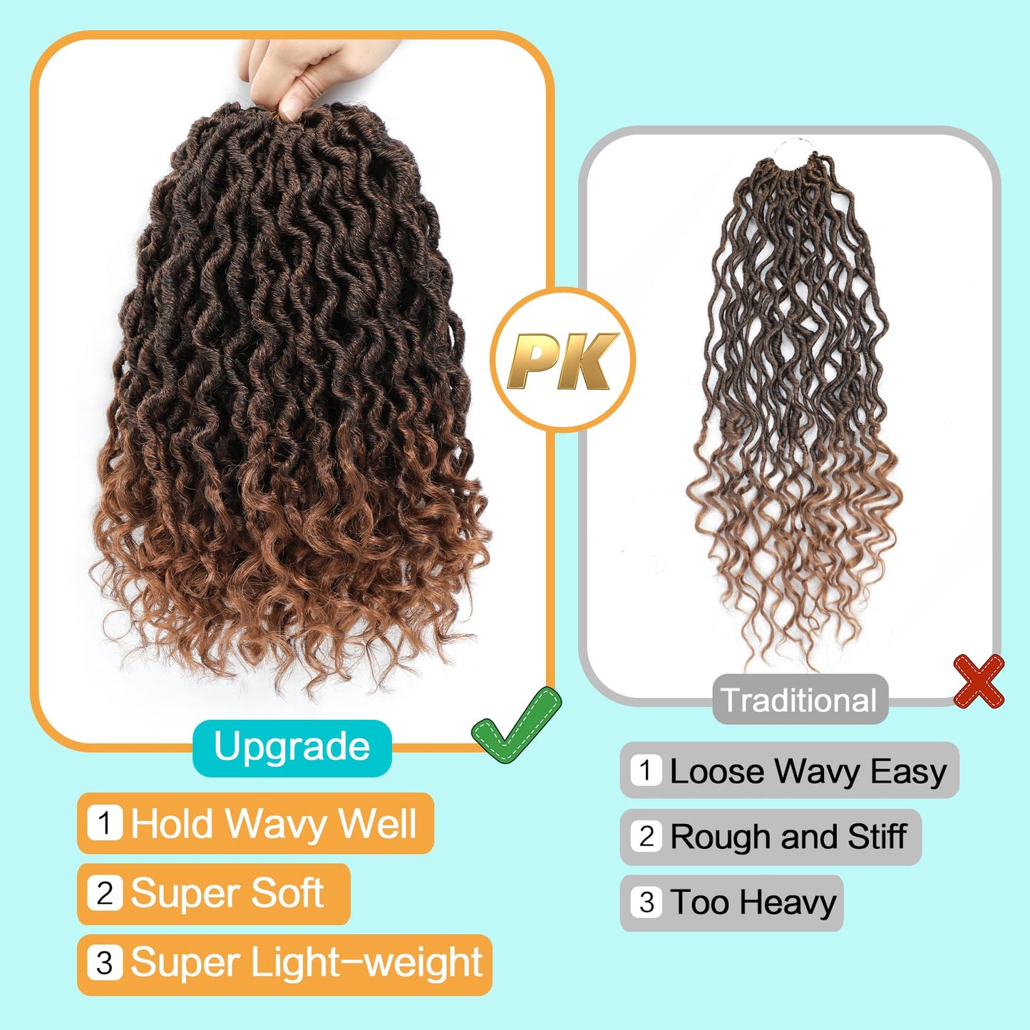 Karida Goddess Locs Crochet Hair 10 Inch, 8 Packs Upgraded Crochet Hair for Black Women, Pre Looped Crochet Faux Locs With Curly Ends (10 Inch (Pack of 8), T30#)