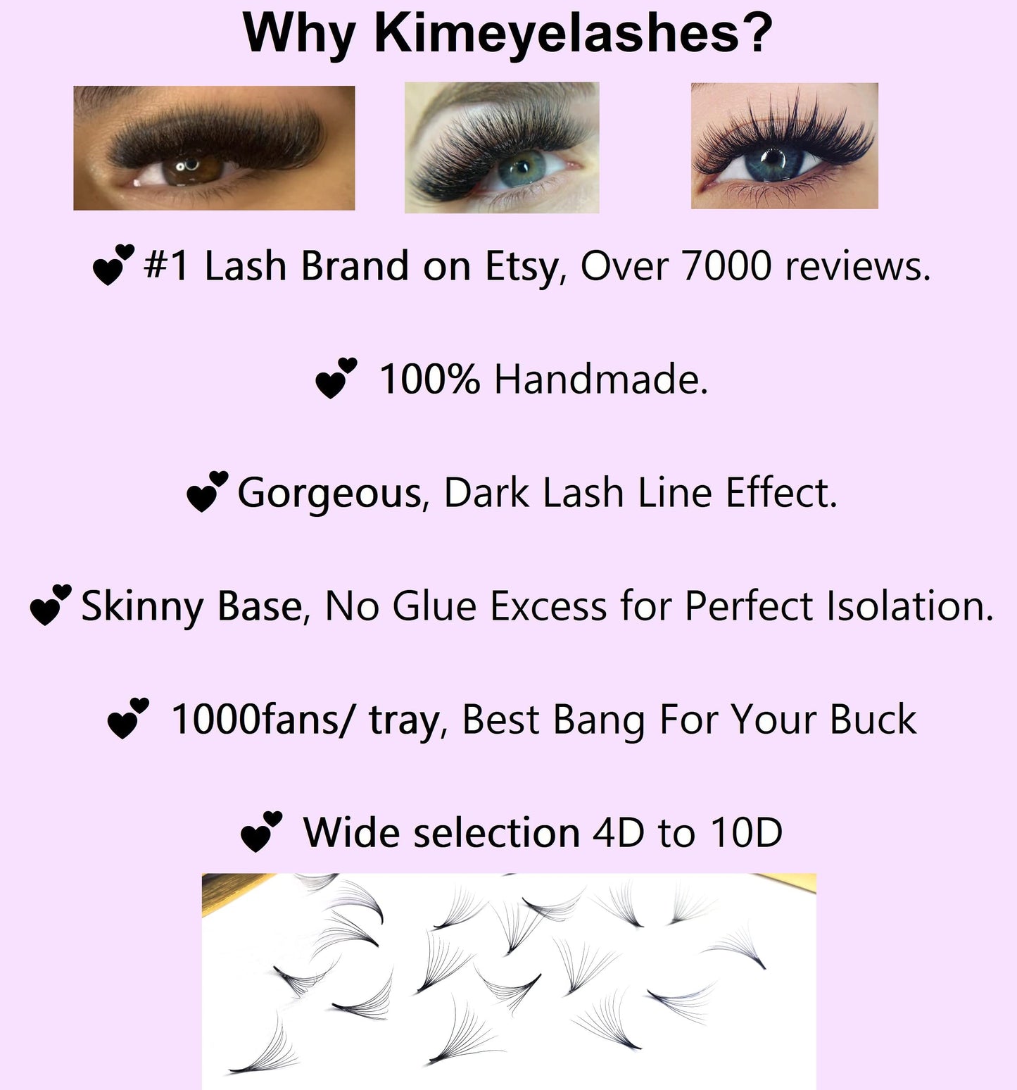 1000 Premade volume fans Mixed lengths 9-16mm loose Fans C, D Curl. Handmade eyelash extensions supplies Russian volume lash promade fan 4D 5D 6D 7D 8D 9D 10D (Curl D, 9D - 0.07)