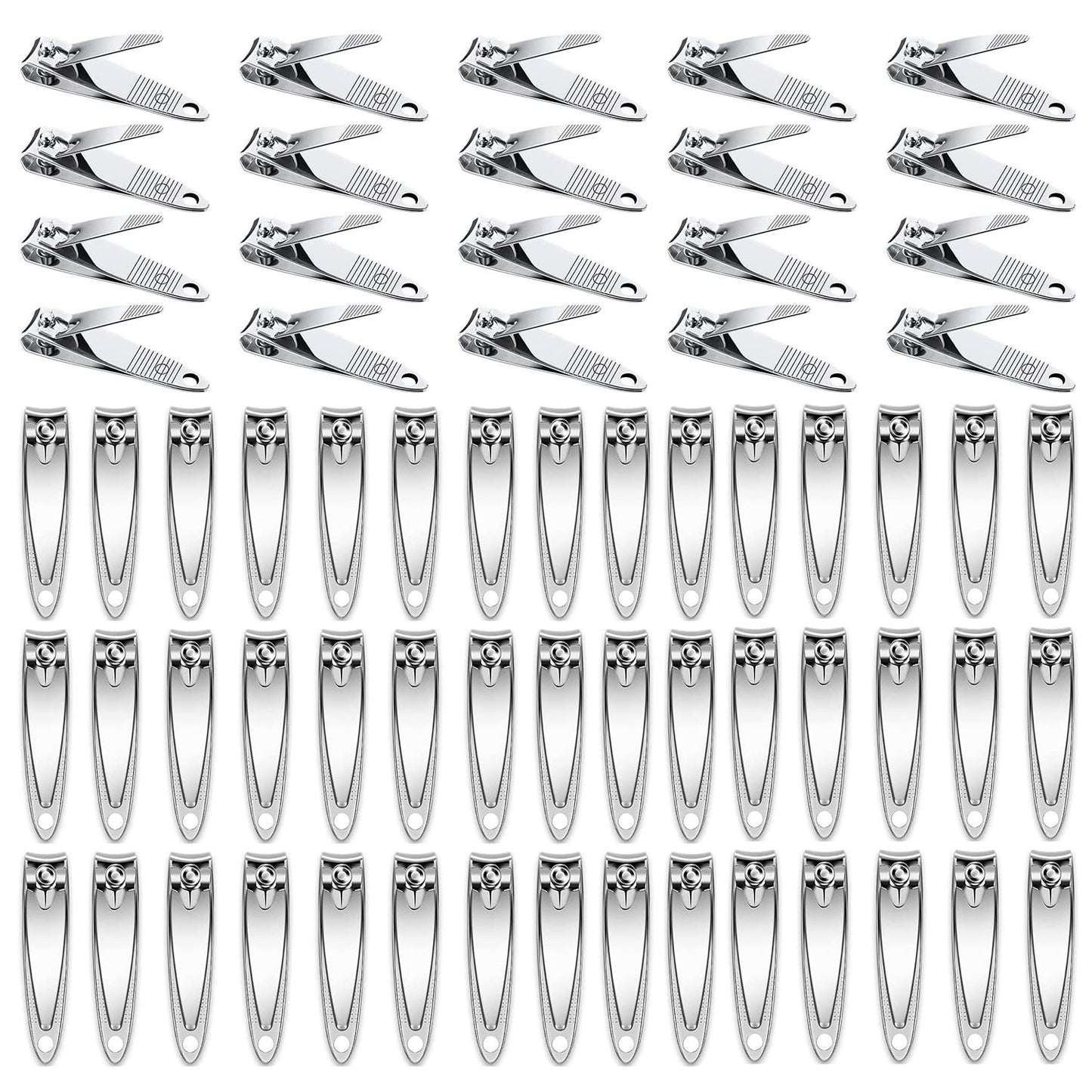 80 Pack Straight Nail Clippers Bulk,Sharp Blade Toe Nail Clippers Fingernail & Toenail Nail Clipper in Bulk,Nail Supplies Manicure Tools for Women Man Adult Homeless Care