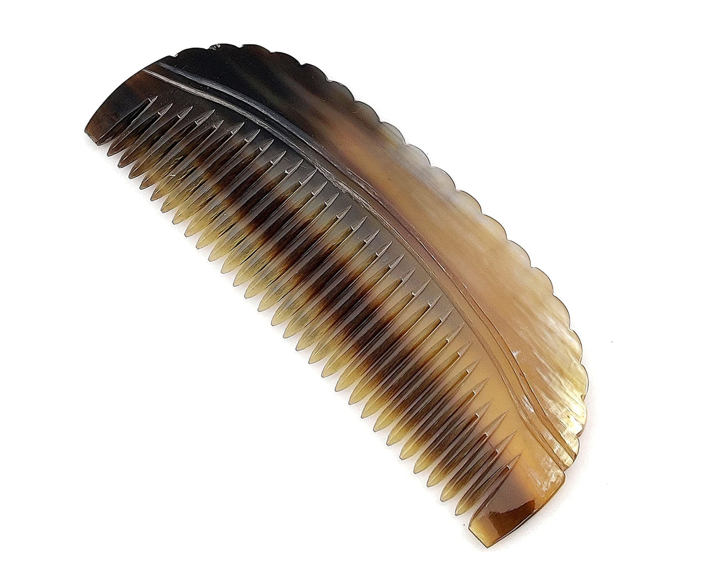 5MOONSUN5's Ox Horn Comb Premium Quality 100% Handmade Anti Static Natural Fine Horn Pocket Comb Without Handle- Professional Detangling Massage Fine tooth Comb A Great Gift - (4.5inch)