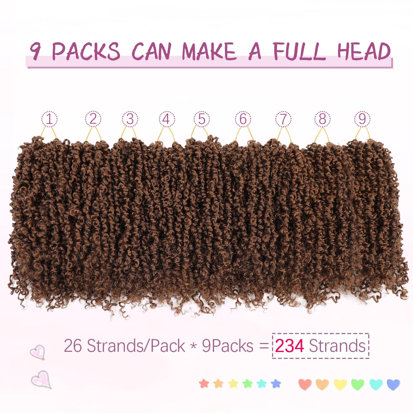 Fulcrum Yanky Mini Twist Crochet hair 10Inch, 2Packs Passion Twist Crochet Hair for black Women, Pre-Twisted Crochet Twist Hair with Curly Ends (10Inch, 30#)