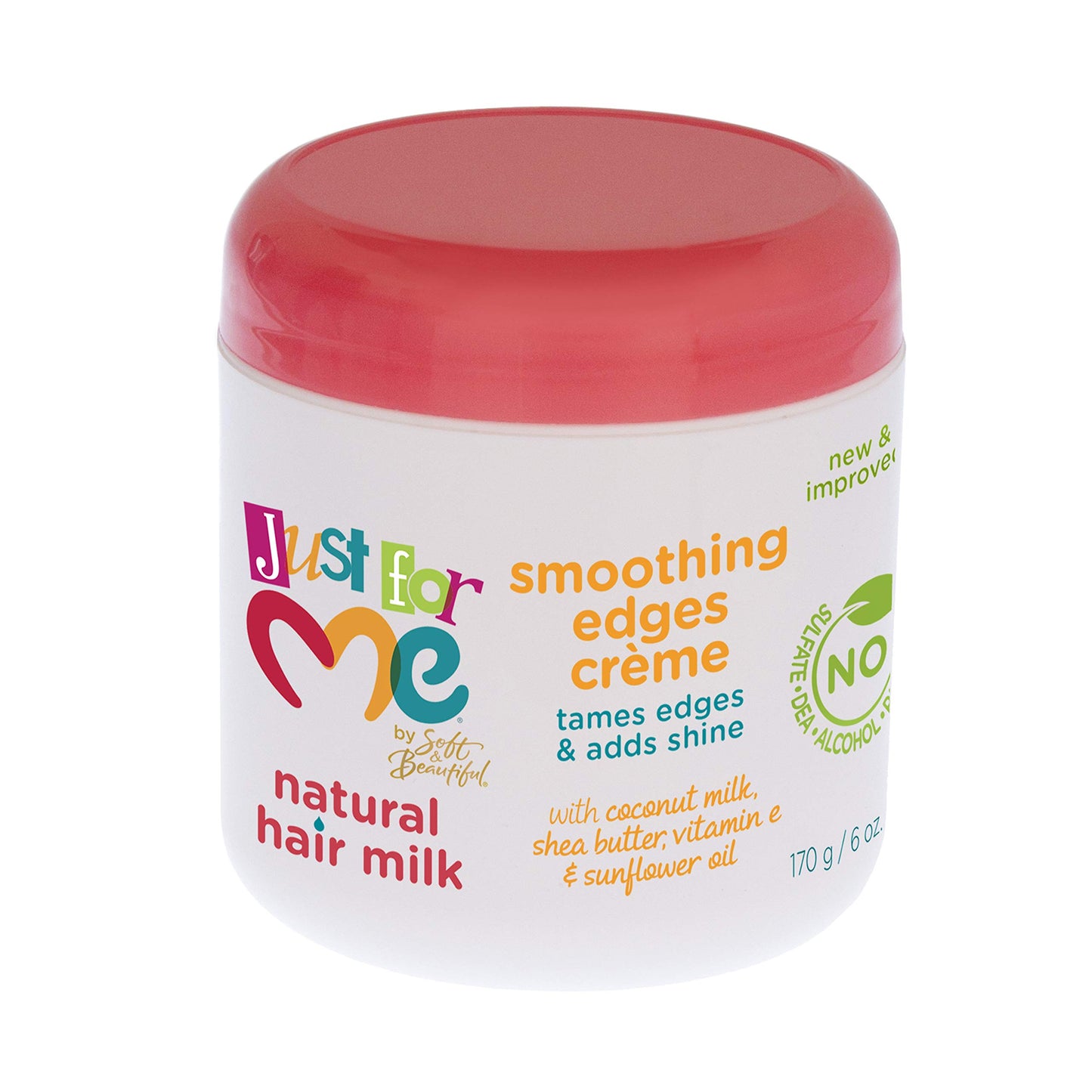 Just For Me Natural Hair Milk Smoothing Edges Creme, Tames Edges & Adds Shine, With Coconut Milk, Shea Butter, Vitamin E & Sunflower Oil, 6 Ounce (3 Pack)