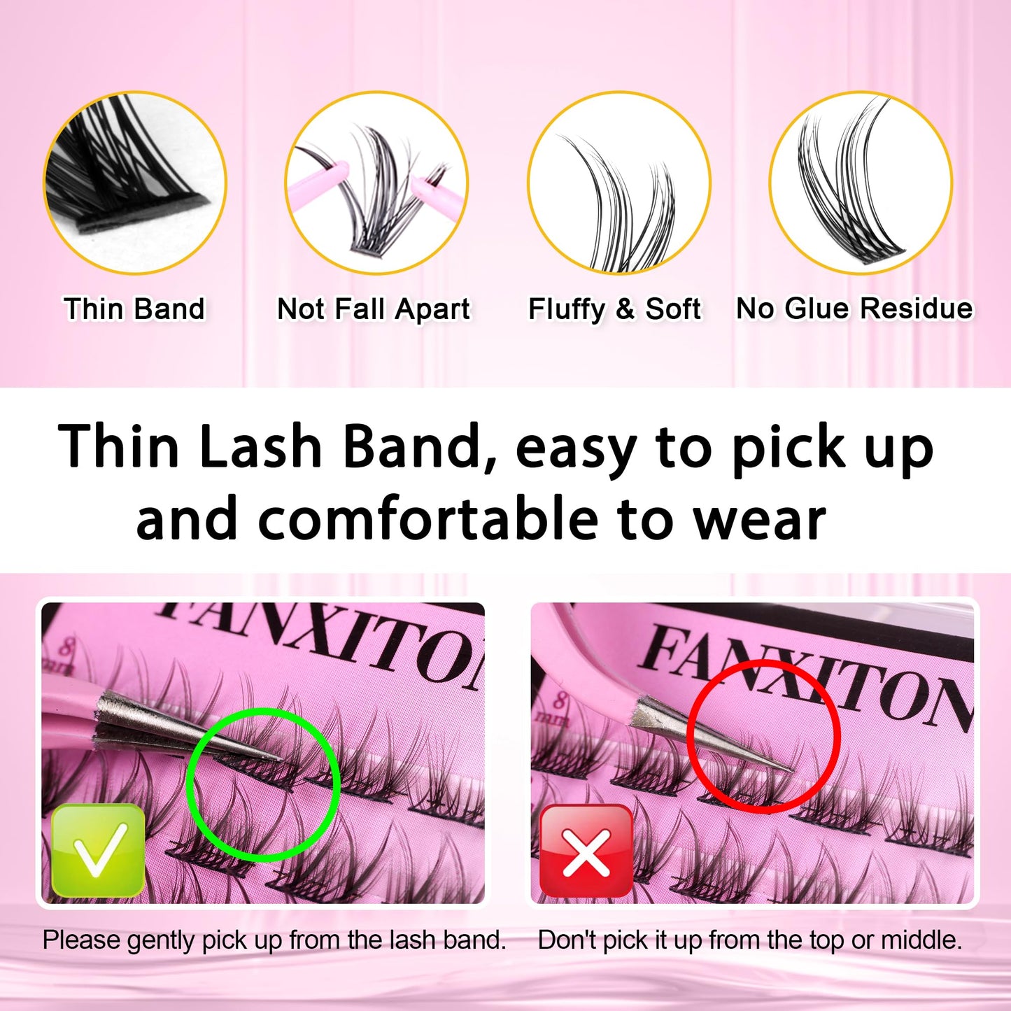 DIY Lash Extension Kit Natural Look Wispy Lash Clusters D Curl 154pcs Lashes Clusters 8-16mm Eyelash Extension Kit Lash Bond and Seal Lash Tweezers Individual Lashes Lash Cluster Kit For Beginners