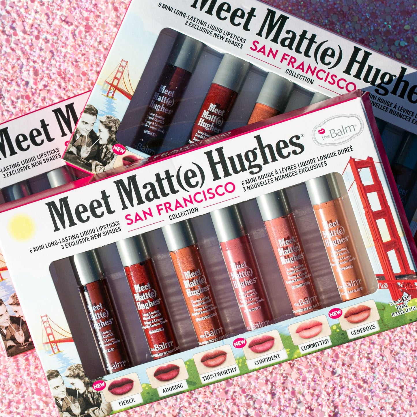 theBalm MEET MATTE HUGHES® San Francisco - Set of 6 Mini Long-Lasting Liquid Lipsticks, 2.4 fl. oz.