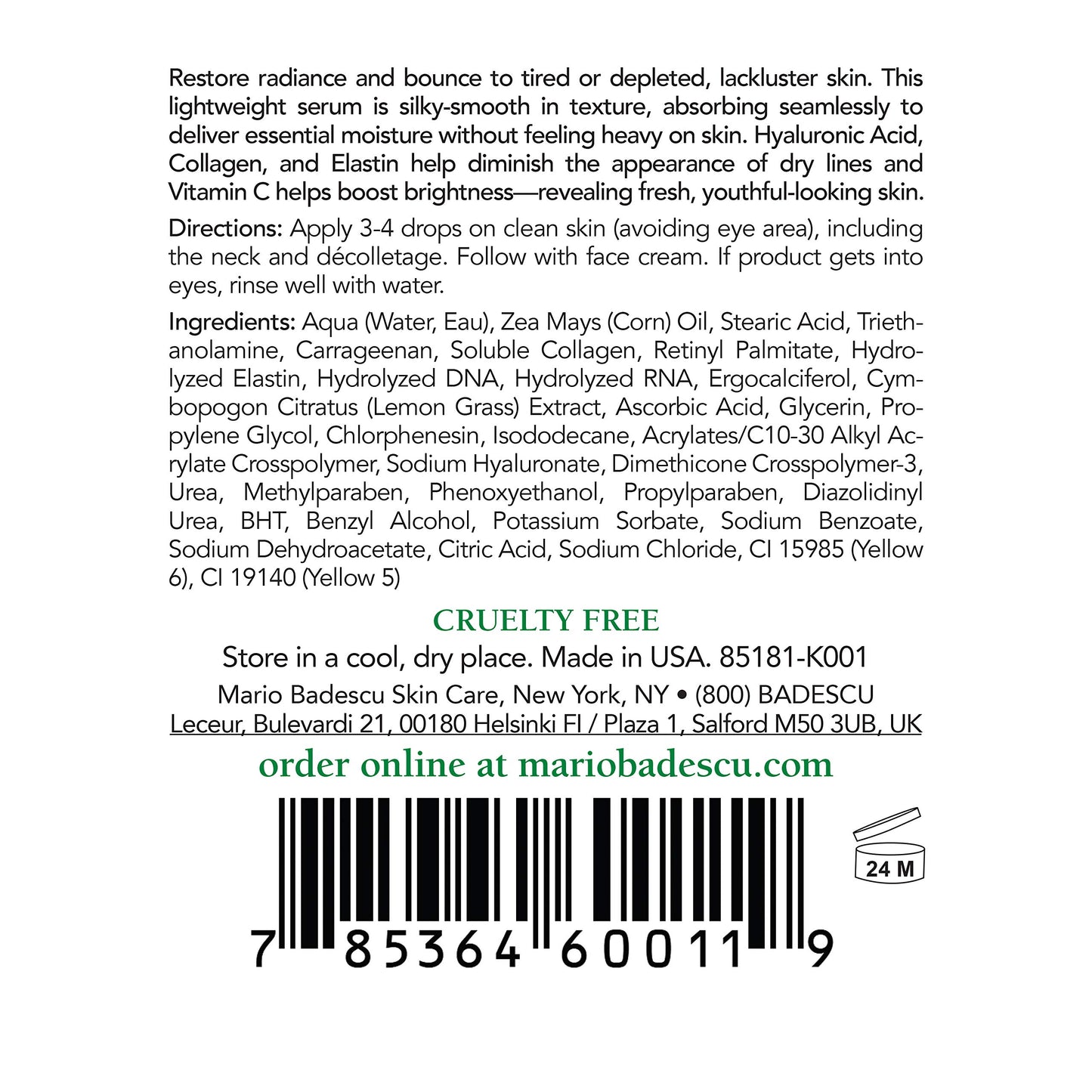 Mario Badescu Hyaluronic Emulsion with Vitamin C Face Serum - Skin Brightening Serum with Hydrating, Light, Silky Formula - Restores Radiance for Fresh and Youthful Skin, 1 Fl Oz