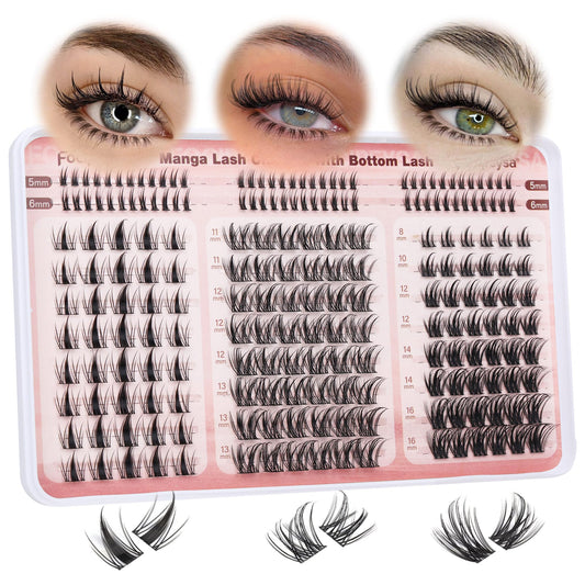 Manga Lash clusters, Anime Eyelashes Clusters, Wispy Eyelashes Extension Natural Look Lash Extensions 3 Styles Mixed Individual Lash C Curl Lashes by Focipeysa