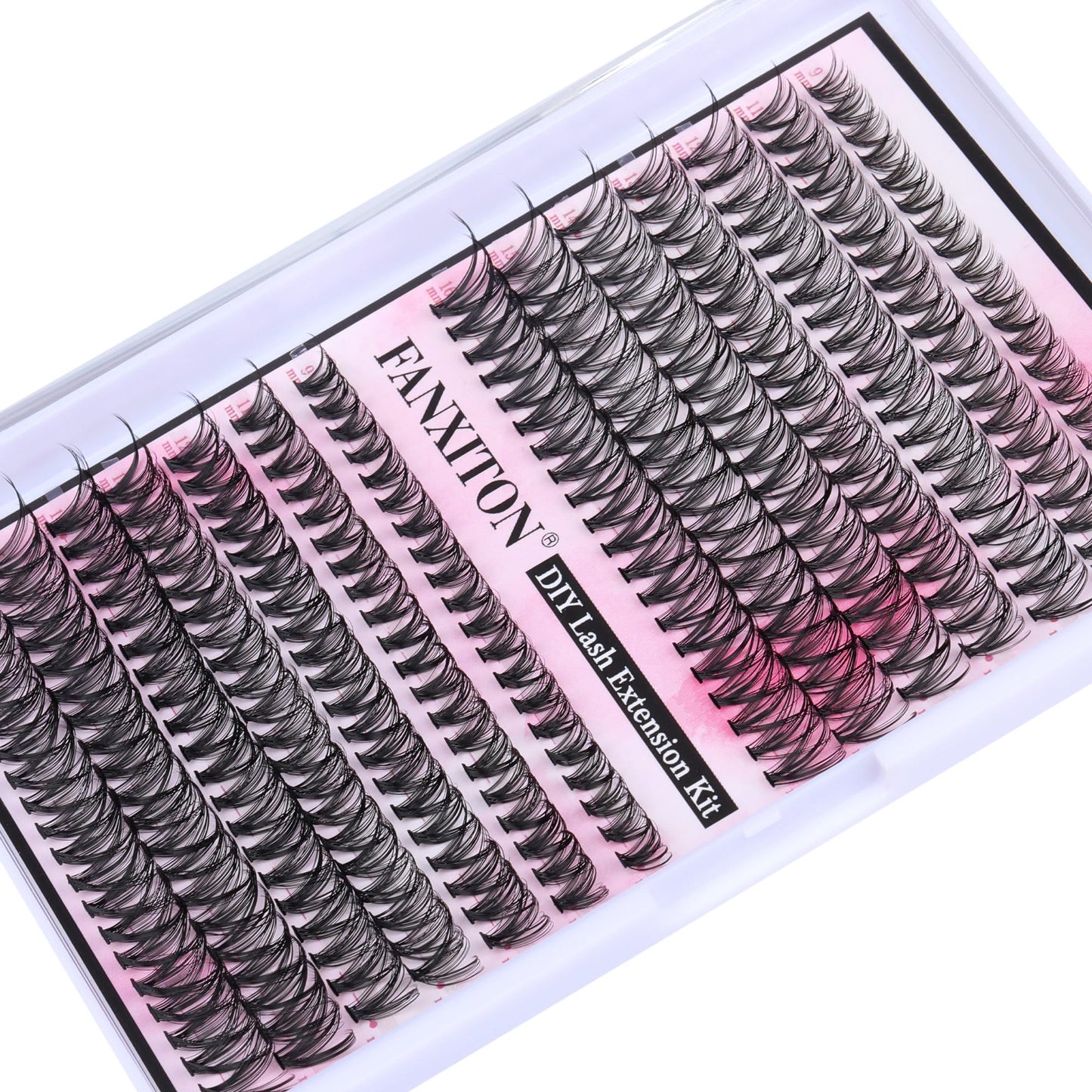 DIY Lash Extension Kit Natural Lash Clusters 30D+40D Mix 9-16mm D Curl lndividual Lashes Lash Remover 280pcs Wispy Eyelash Extension Kit with Lash Bond and Seal and Lash Tweezers by FANXITON