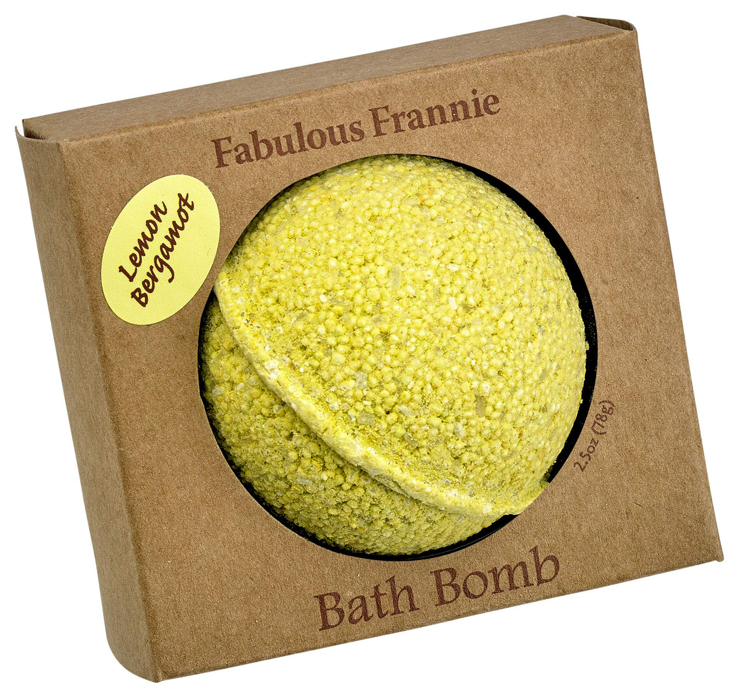 Fabulous Frannie Lemon Bergamot Natural, Handmade Bath Bomb Set, Rich in Essential Oil, Mineral Salt, Coconut Oil, Witch Hazel, Fizzies to Moisturize Skin 2.5oz (Pack of 1)