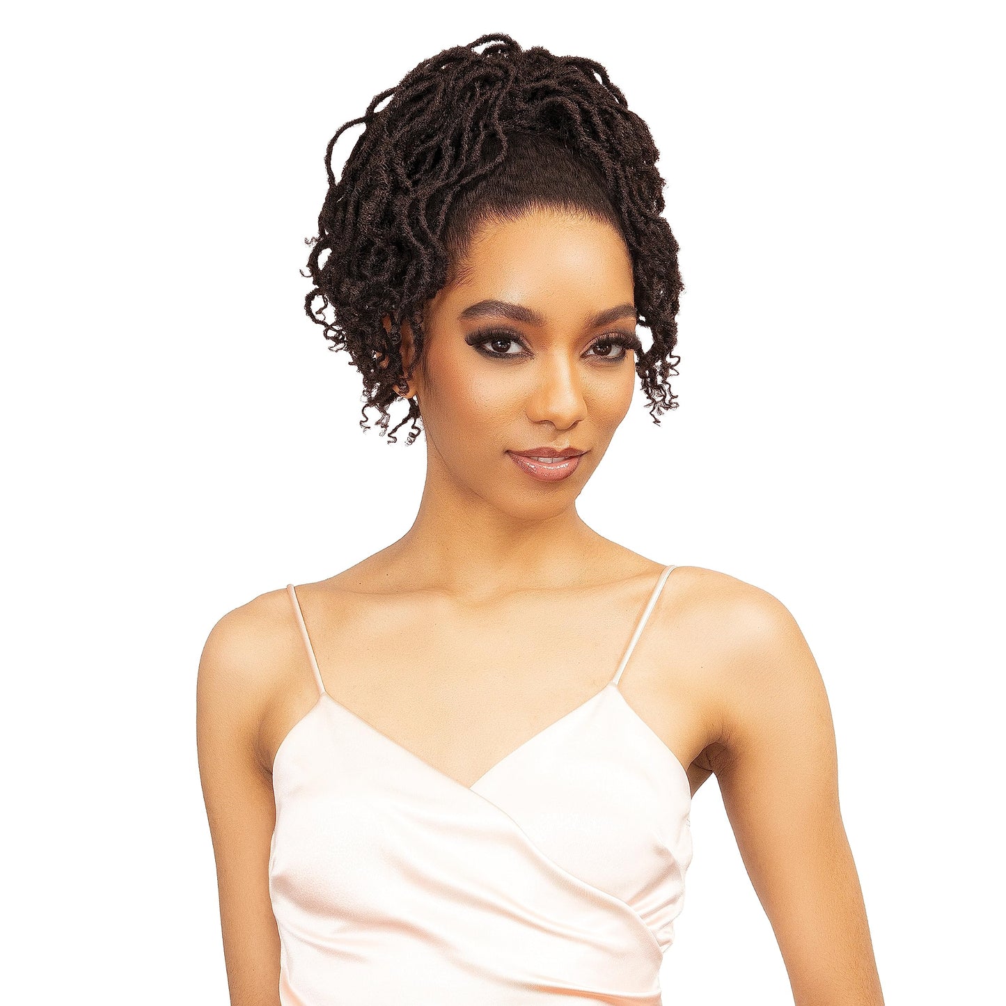 Janet Collection REMY ILLUSION – MACON Braided Drawstring Ponytail - Premium Synthetic Fiber – Human Hair Touch – Microloc w Curl Tip (613)