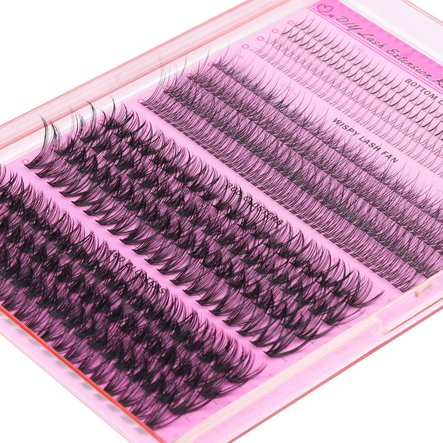 Lash Clusters Wispy 30D+40D D Curl Natural Cluster Lashes 484Pcs Lash Cluster and Bottom Lashes 9-16mm Mix Individual Lashes for Beginners