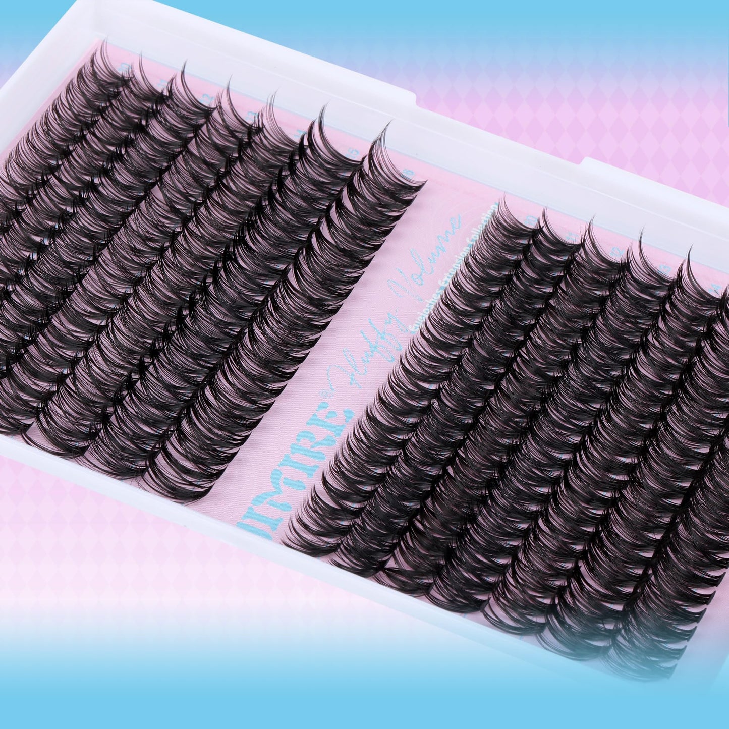 Fluffy Lash Clusters D Curl 40D+50D Volume Individual Eyelashes Thick Mink 280Pcs Lash Extension Clusters Wispy 10-16MM Mix Cluster DIY Eyelash Extension for Beginners Natural Cluster Lashes by JIMIRE