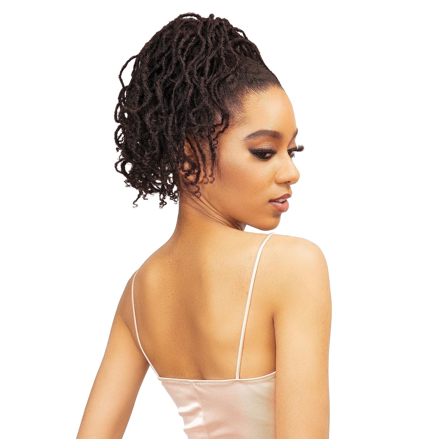 Janet Collection REMY ILLUSION – MACON Braided Drawstring Ponytail - Premium Synthetic Fiber – Human Hair Touch – Microloc w Curl Tip (613)