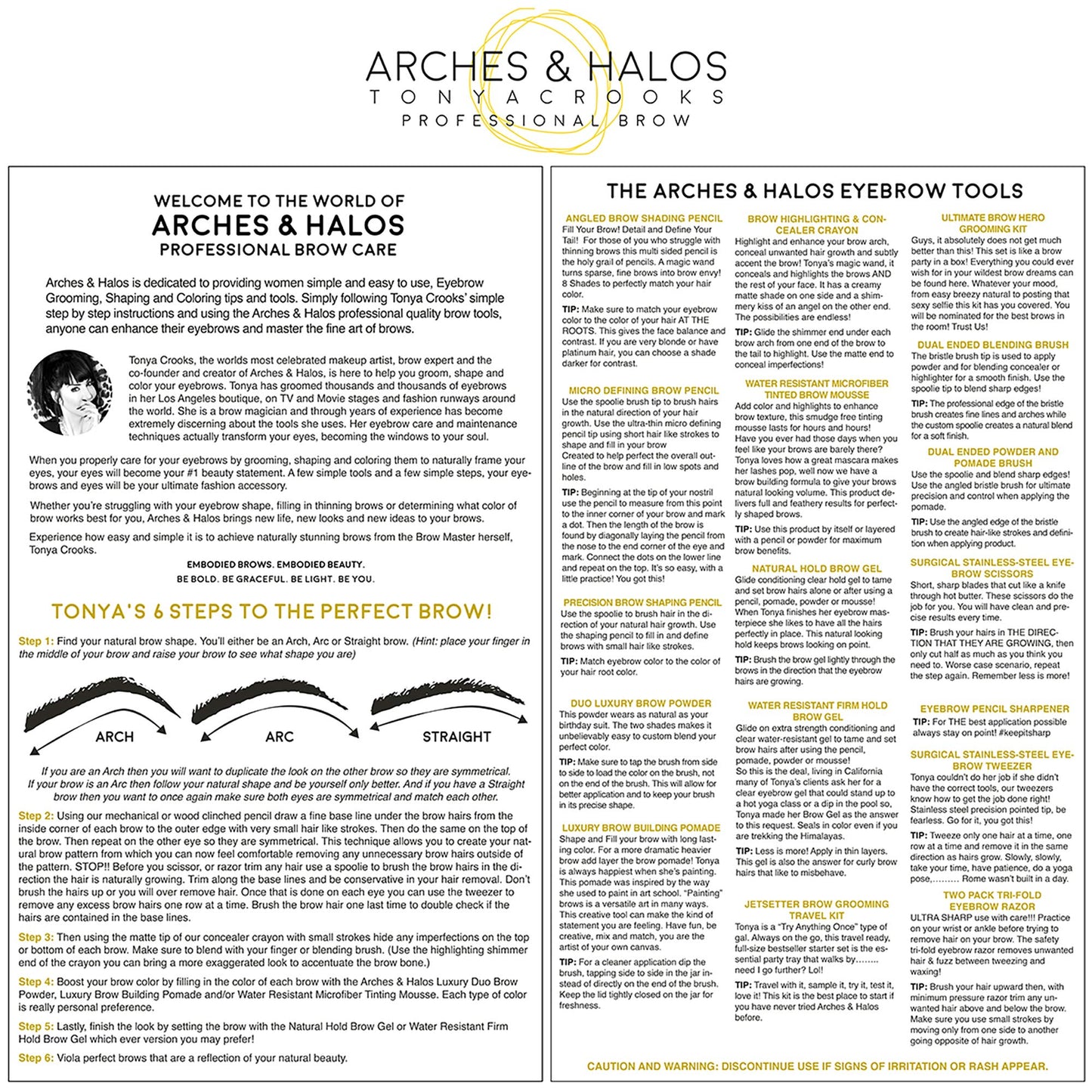 Arches & Halos Two Pack Tri-Fold Brow Razor - Remove Unwanted Hair and Precisely Shape Brows - Soften Skin Without Irritation - Ophthalmologist and Dermatologist Tested - 2 pc (Pack of 3)