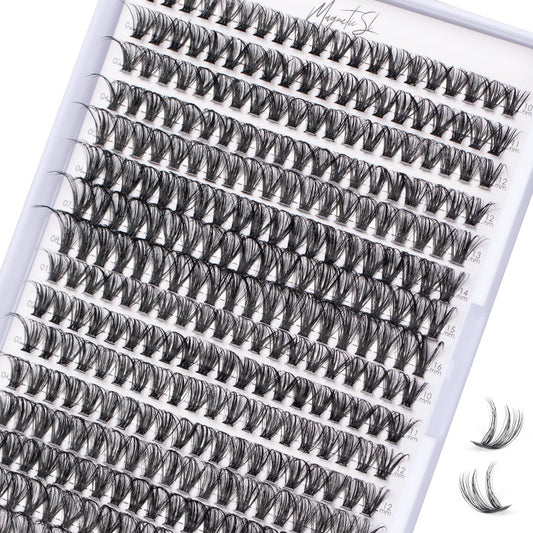 Lash Clusters 320pcs Individual Lashes 40D DIY Lash Extensions D Curl Lash Clusters False Eyelashes Natural Look 10-16mm Mix Cluster Eyelash Extensions EASY TO USE (40D-0.07D)