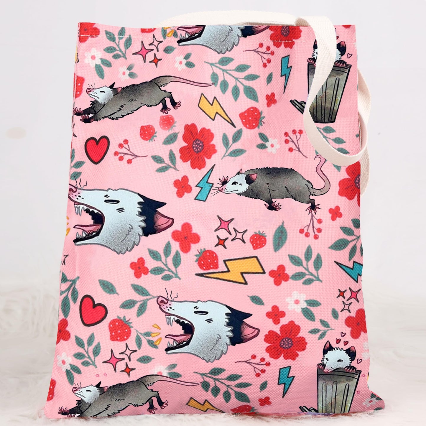 XYANFA Opossum Gifts For Women Possum Makeup Bag Possum Gifts For Opossum Lovers Opossum Cosmetic Bag (Opossum Tote Bag)