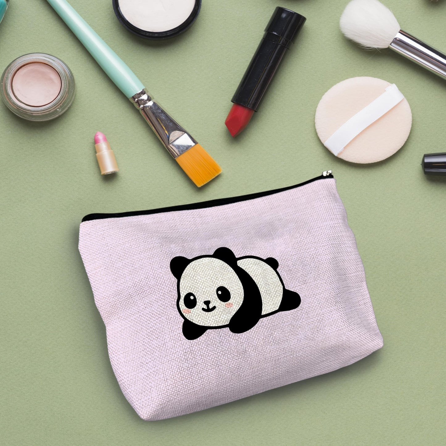 NATSUNO Panda Makeup Bag,Panda Cosmetic Bag,Panda Make Up Bag,Purple Makeup Bag,Preppy Makeup Bag,Cute Makeup Bags,Girls Makeup Bag,Panda Lover Gifts,Small Makeup Bag