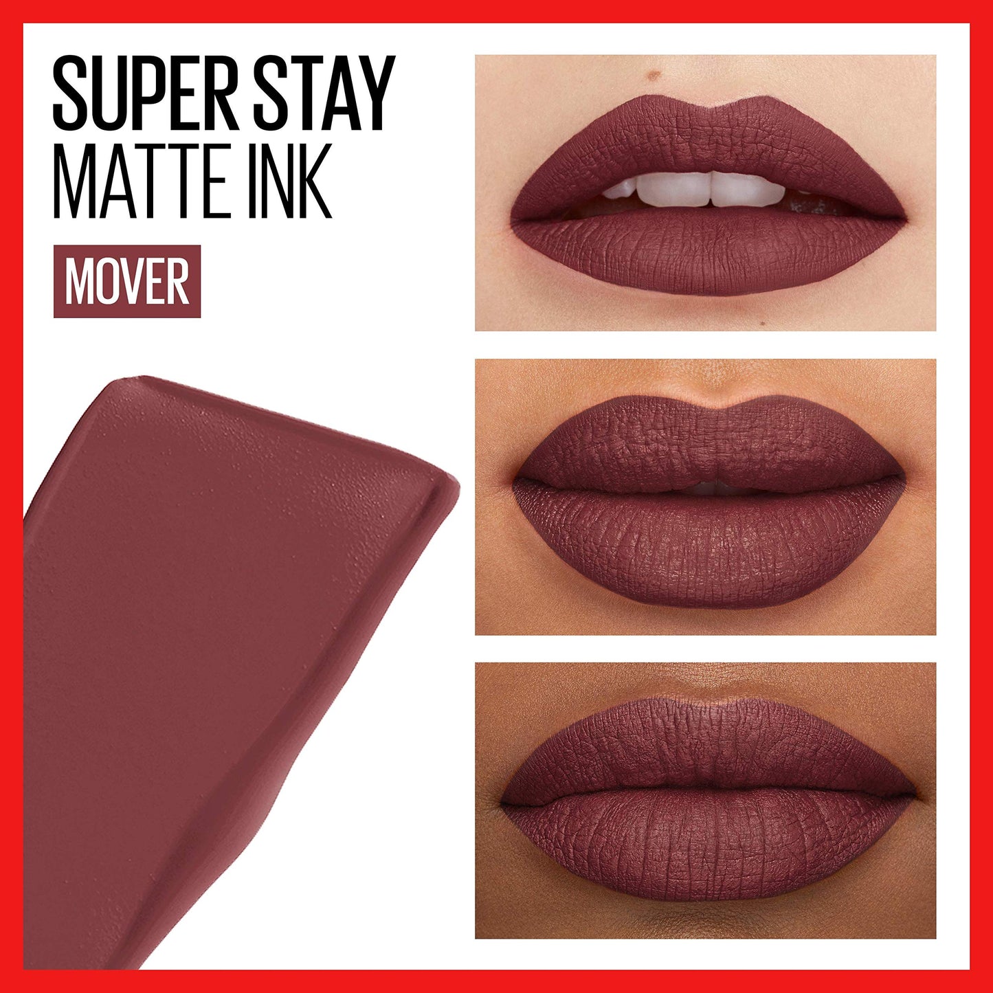 Maybelline Super Stay Matte Ink Liquid Lipstick Makeup, Long Lasting High Impact Color, Up to 16H Wear, Mover, Brown, 1 Count