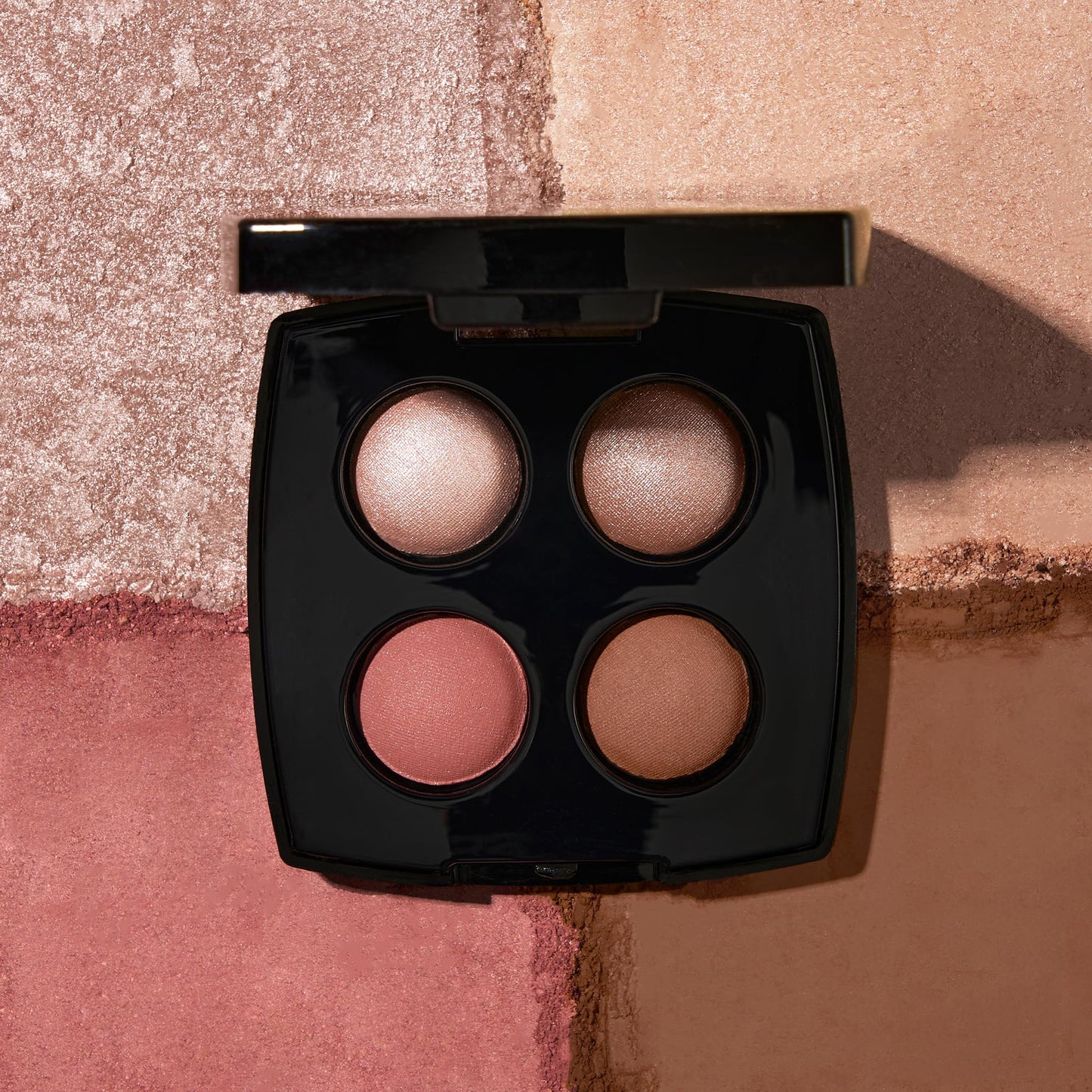 LAURA GELLER NEW YORK Baked Balance-n-Brighten Powder Foundation, Tan + Baked Eyeshadow Quad, Pink Buttercream