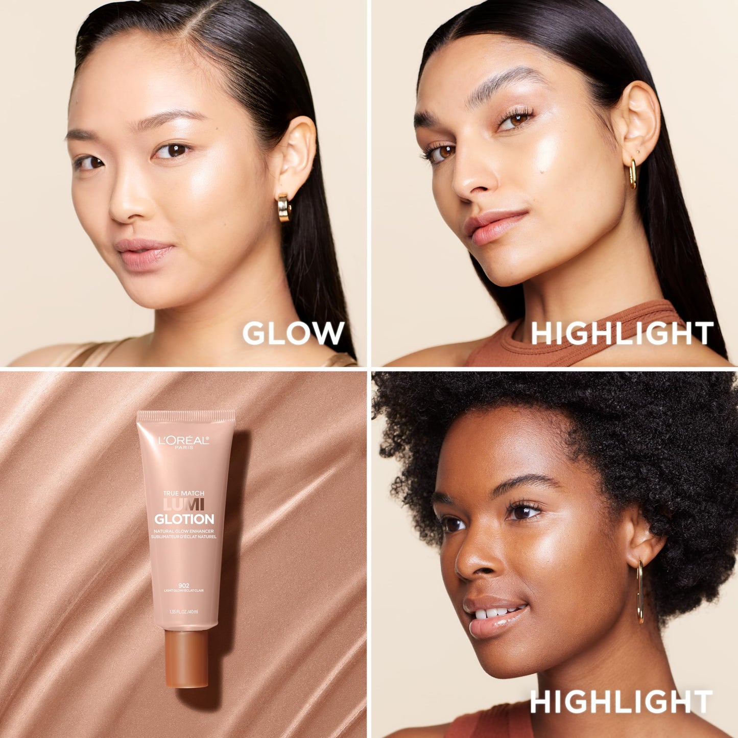 L'Oreal Paris Makeup True Match Lumi Glotion, Natural Glow Enhancer, Illuminator Highlighter Skin Tint, for an All Day Radiant Glow, Light, 1.35 Ounces