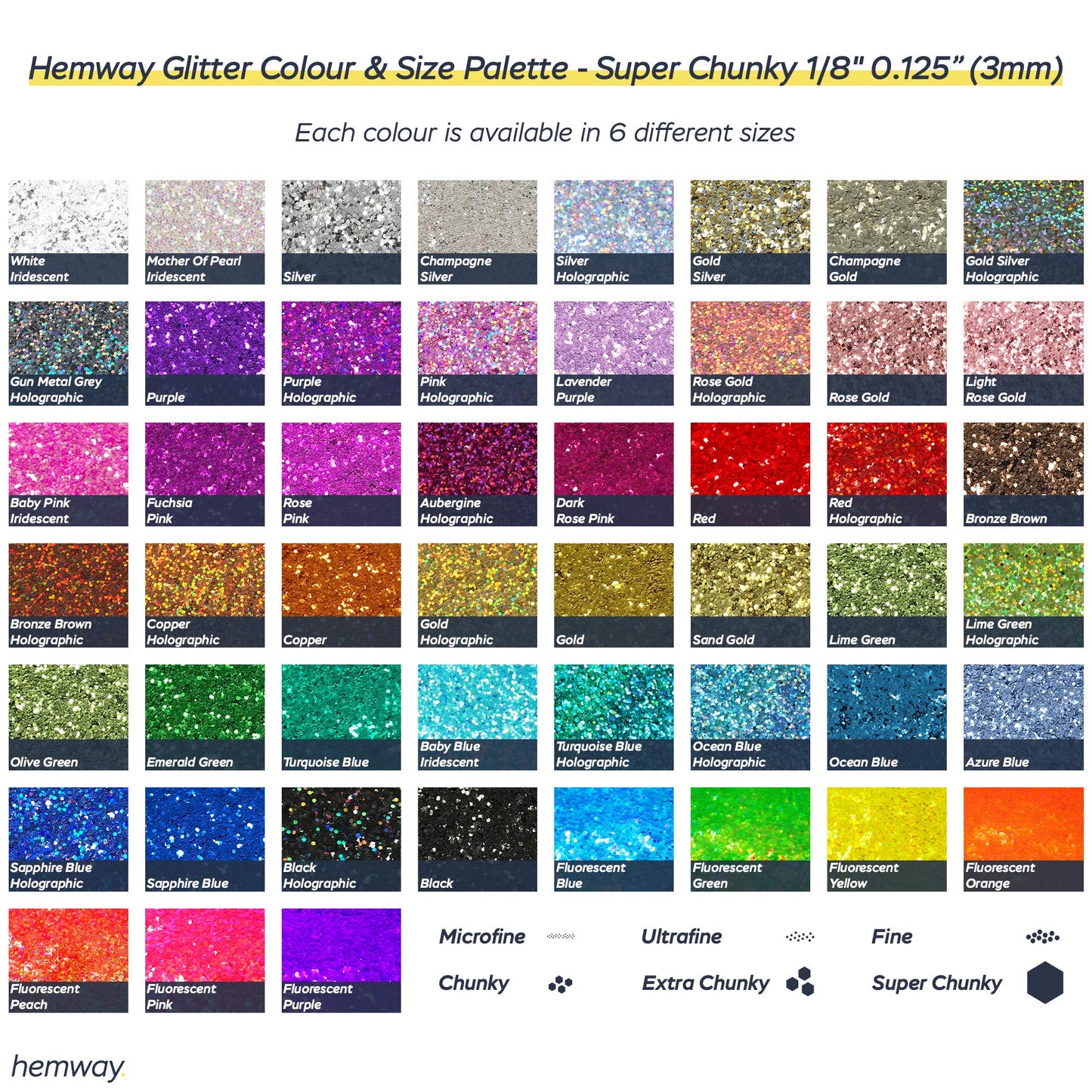 Hemway Turquoise Craft Glitter - Super Chunky 1/8" 0.125" for Arts Crafts Tumblers Schools Paper Glass Decorations DIY Projects