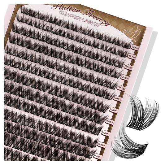 LASHVIEW Lash-Extension-Clusters 182pcs D Curl Lash Clusters Natural Look Cluster Lashes Extensions Super Thin Band & Soft Lashes Reusable 9-16mm MIX (C162)