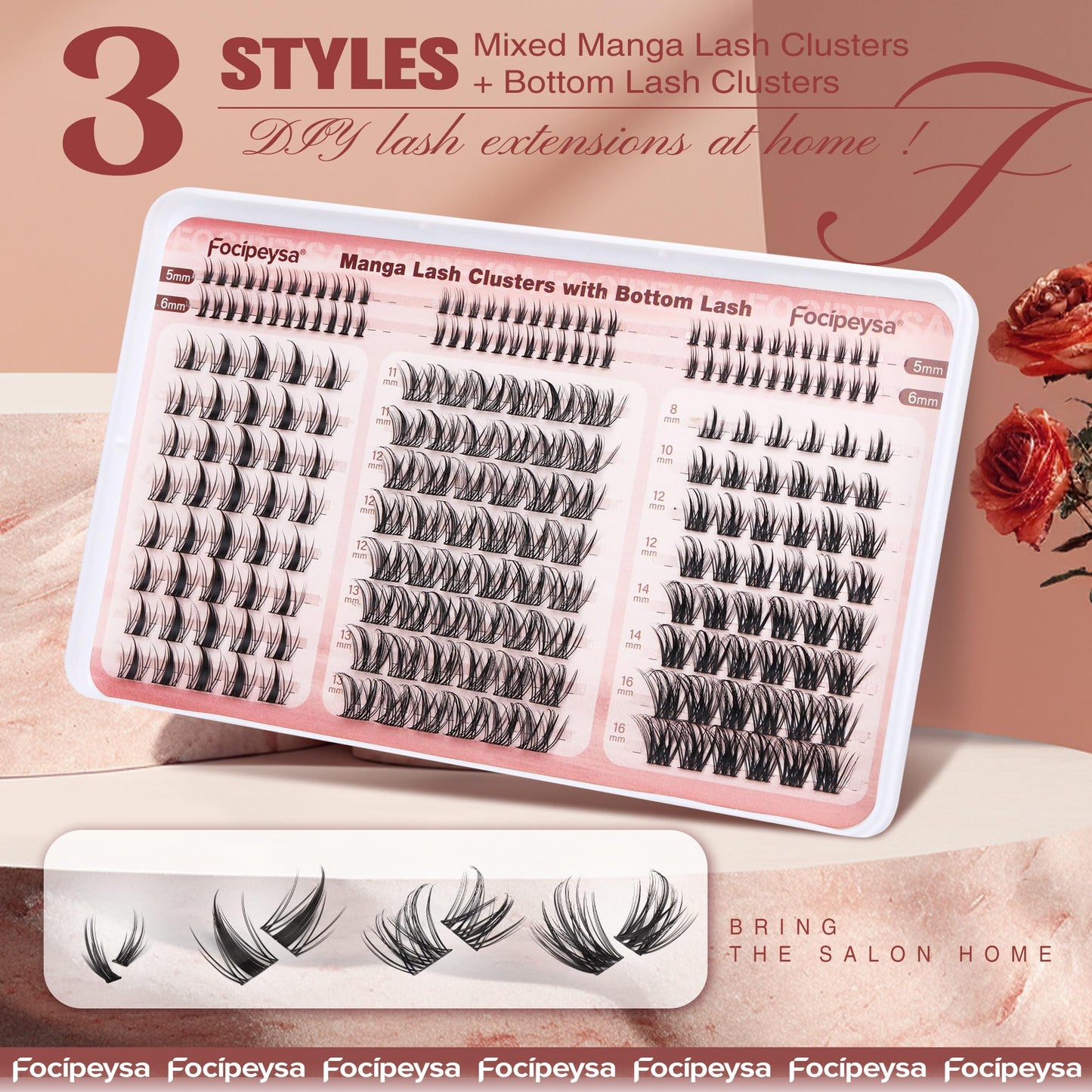 Manga Lash clusters, Anime Eyelashes Clusters, Wispy Eyelashes Extension Natural Look Lash Extensions 3 Styles Mixed Individual Lash C Curl Lashes by Focipeysa